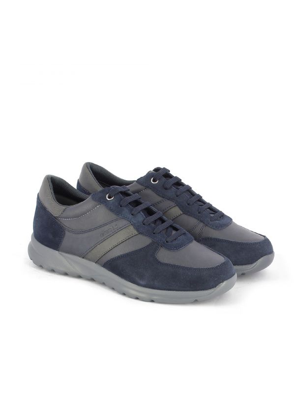 Geox sneaker damian b in pelle e suede da uomo