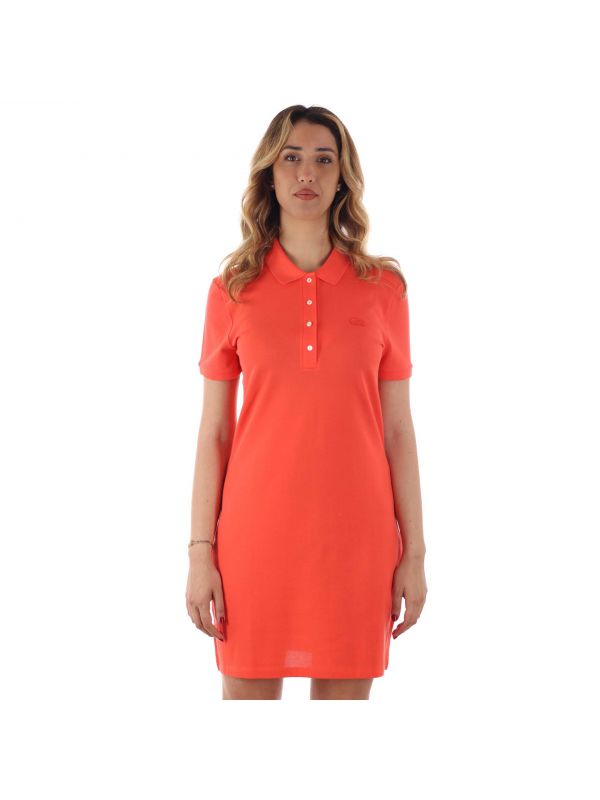 Vestito a polo in pique di cotone stretch
