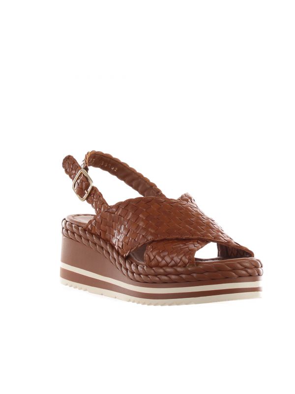 Pons quintana sandalo padova con zeppa in pelle da donna