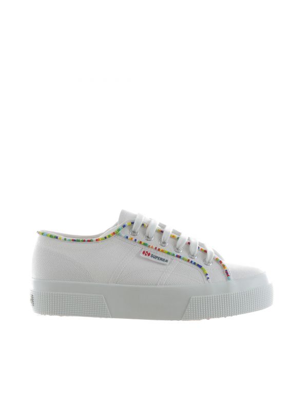 Superga sneaker in tela di cotone con perline da donna