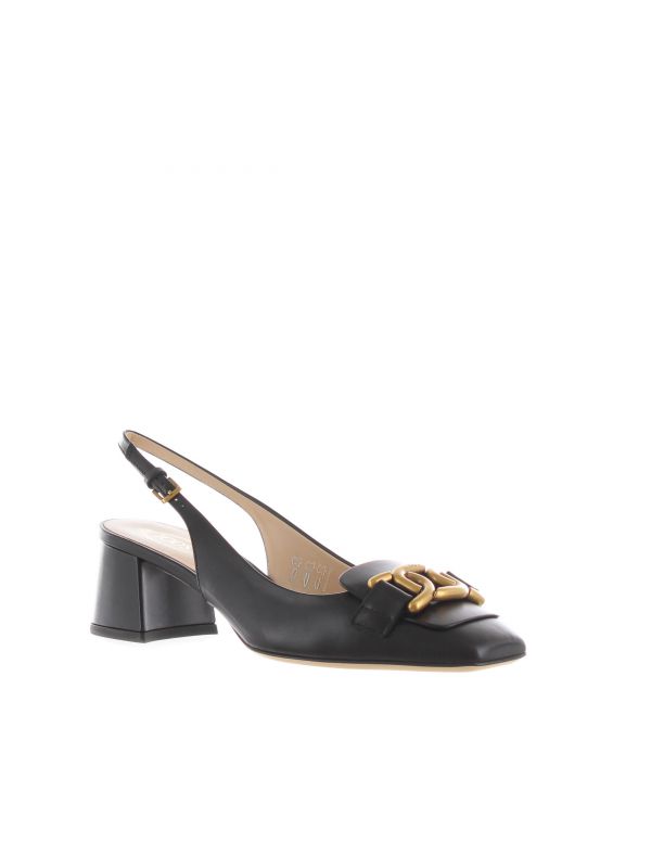 パンプス Tod'S Decollete Slingback Woman BLACK Slingback Pumps in Suede XXW63L0JE10HR036B999 | Tods