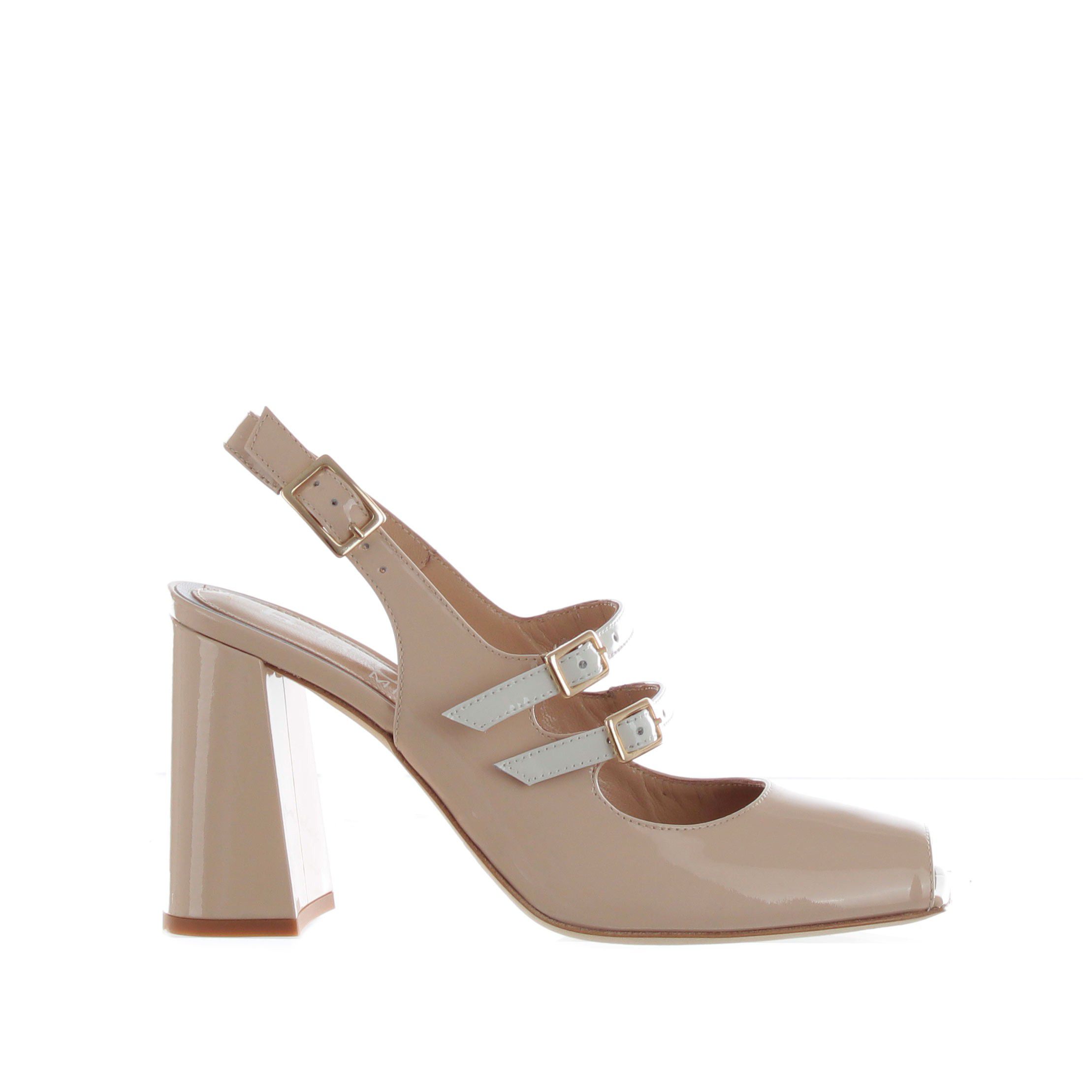 Slingback spuntata in vernice