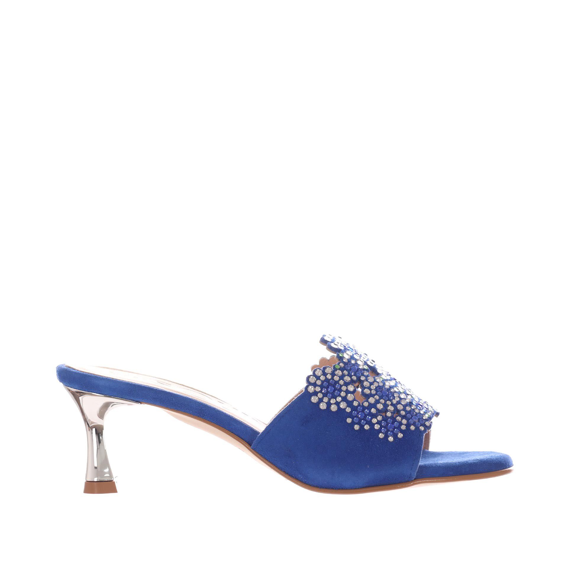 Sabot in camoscio con strass