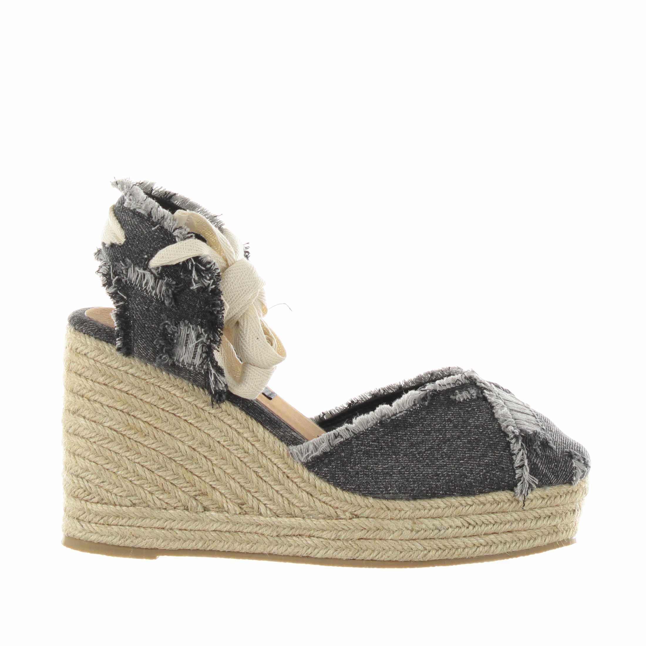 Espadrillas in denim sfrangiato