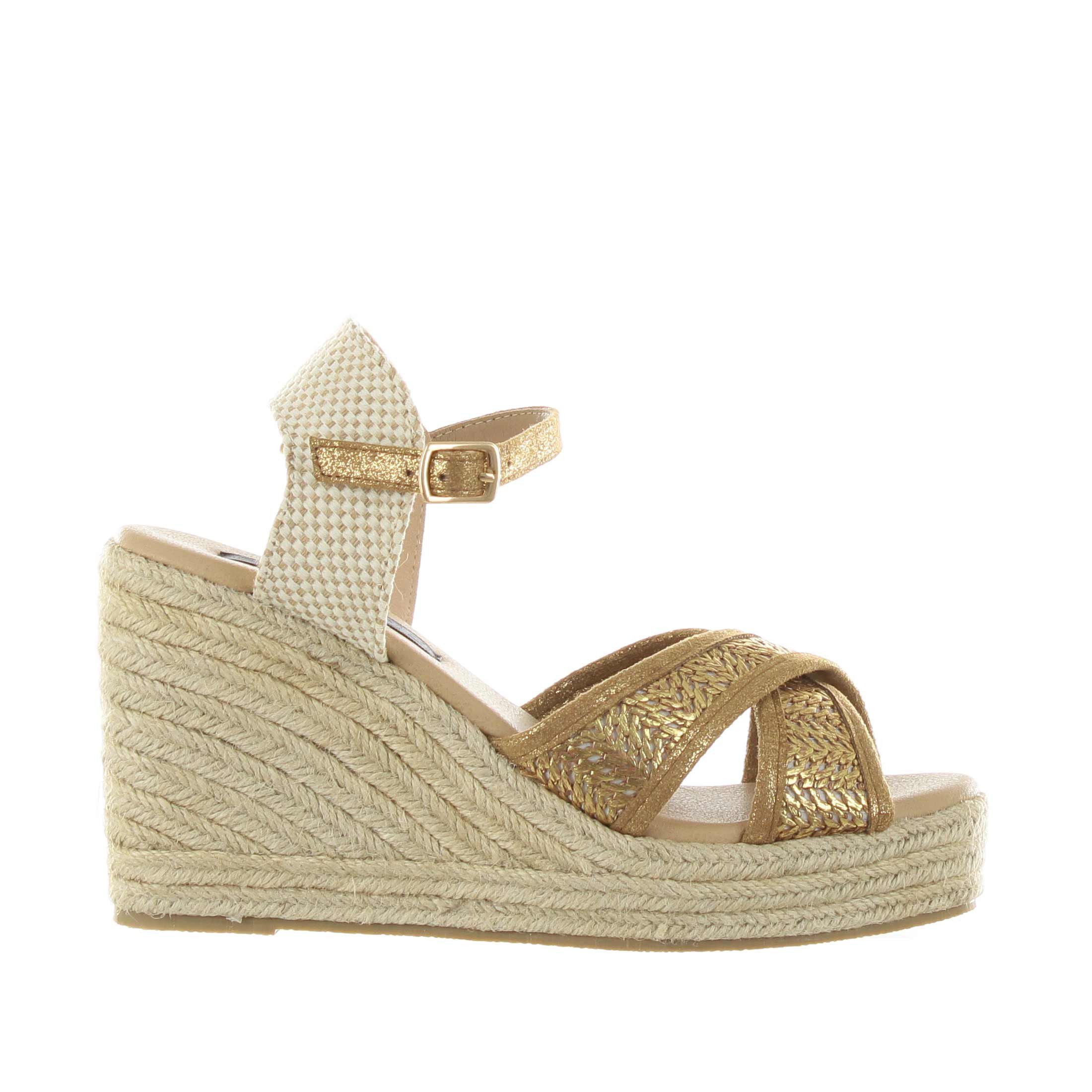 Espadrillas in rafia laminata