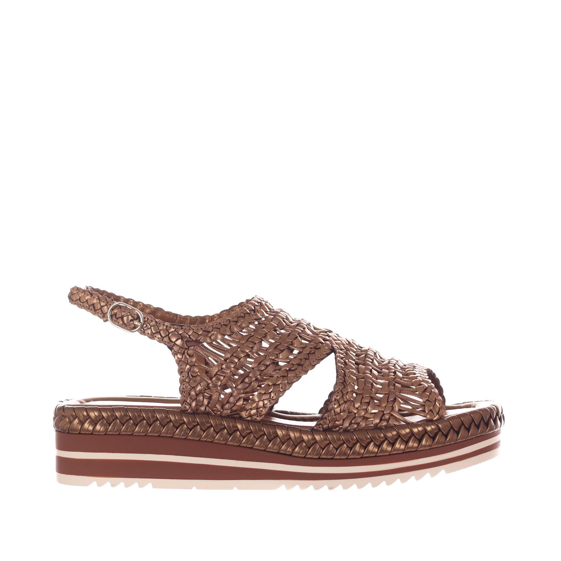 Sandalo milan in pelle intrecciata