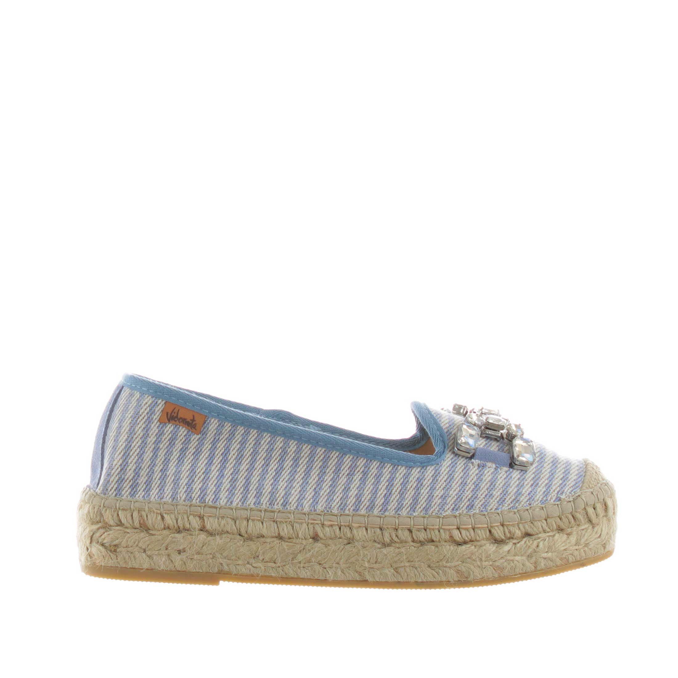 Espadrillas loafer in tessuto rigato
