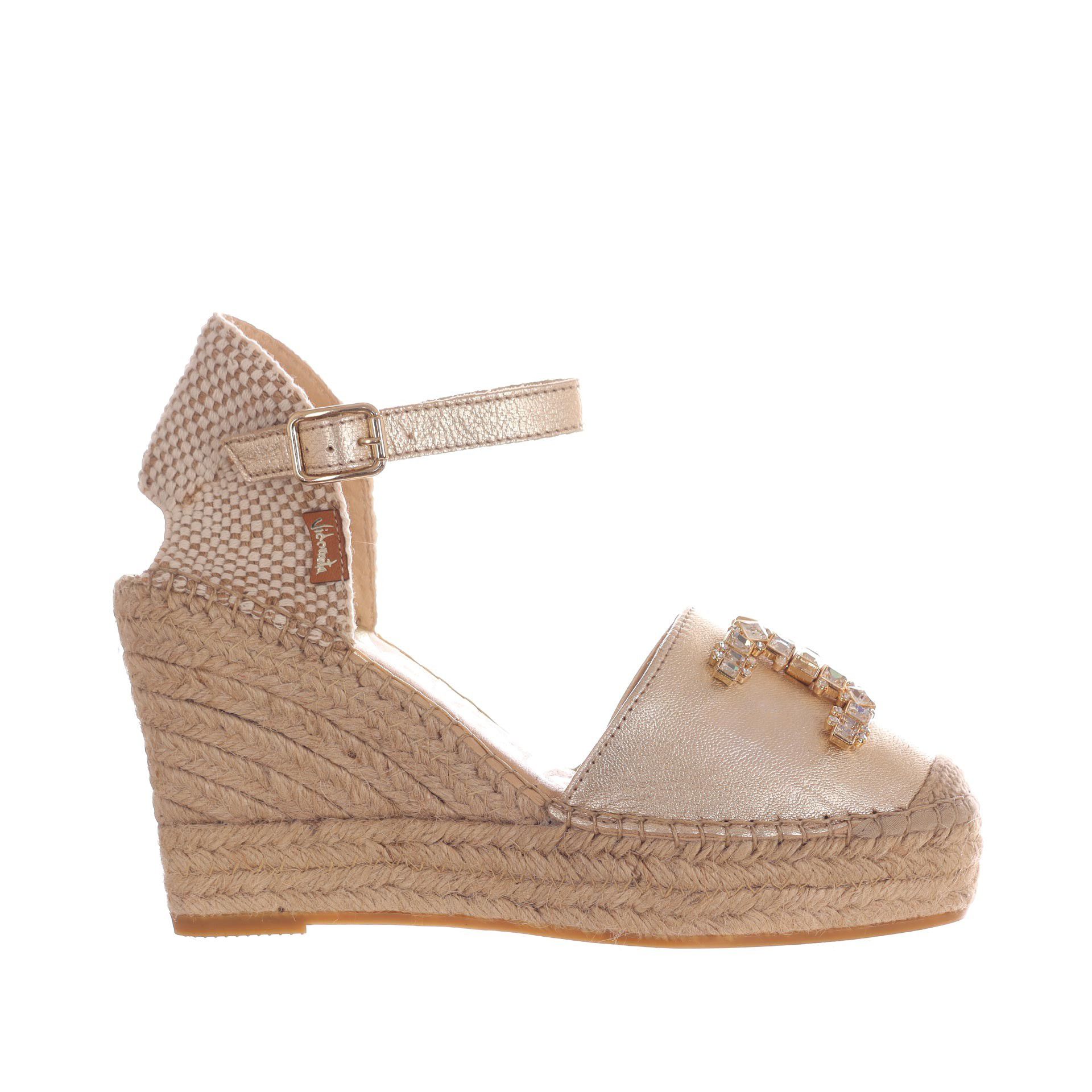 Espadrillas valenciana in pelle metal