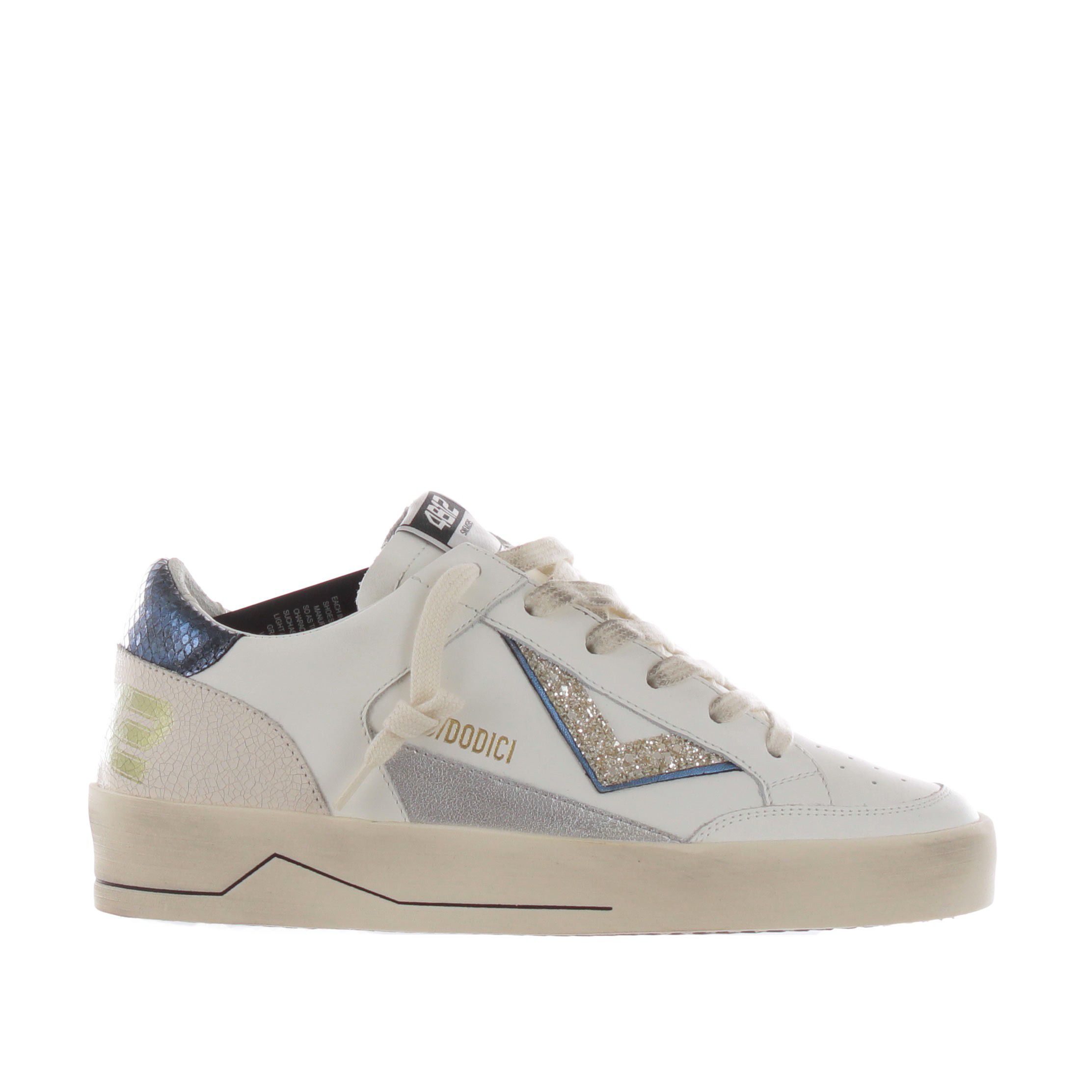 4b12 sneaker in pelle e glitter da donna