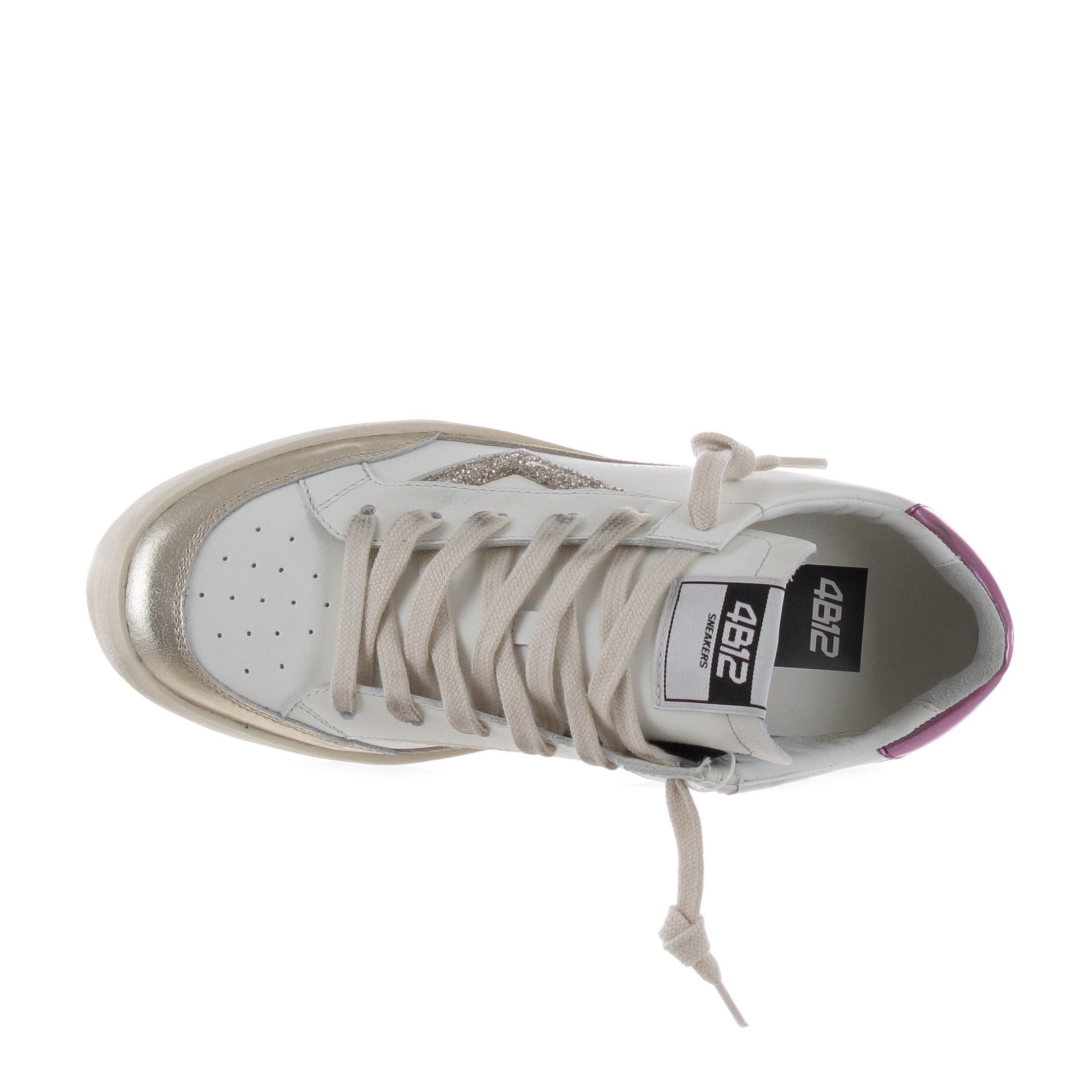 4b12 sneaker in pelle e glitter da donna