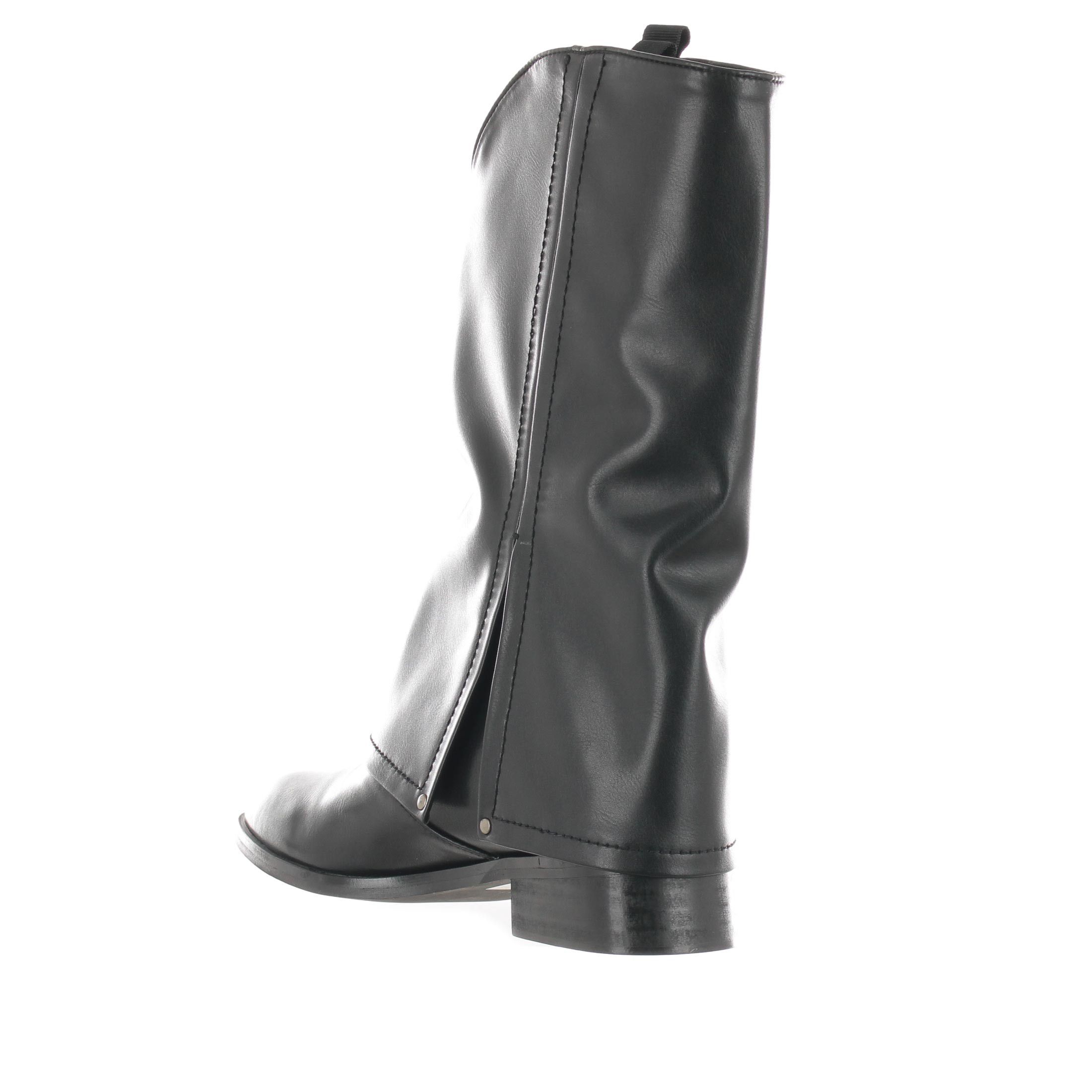 4us stivale in pelle con logo metallico da donna