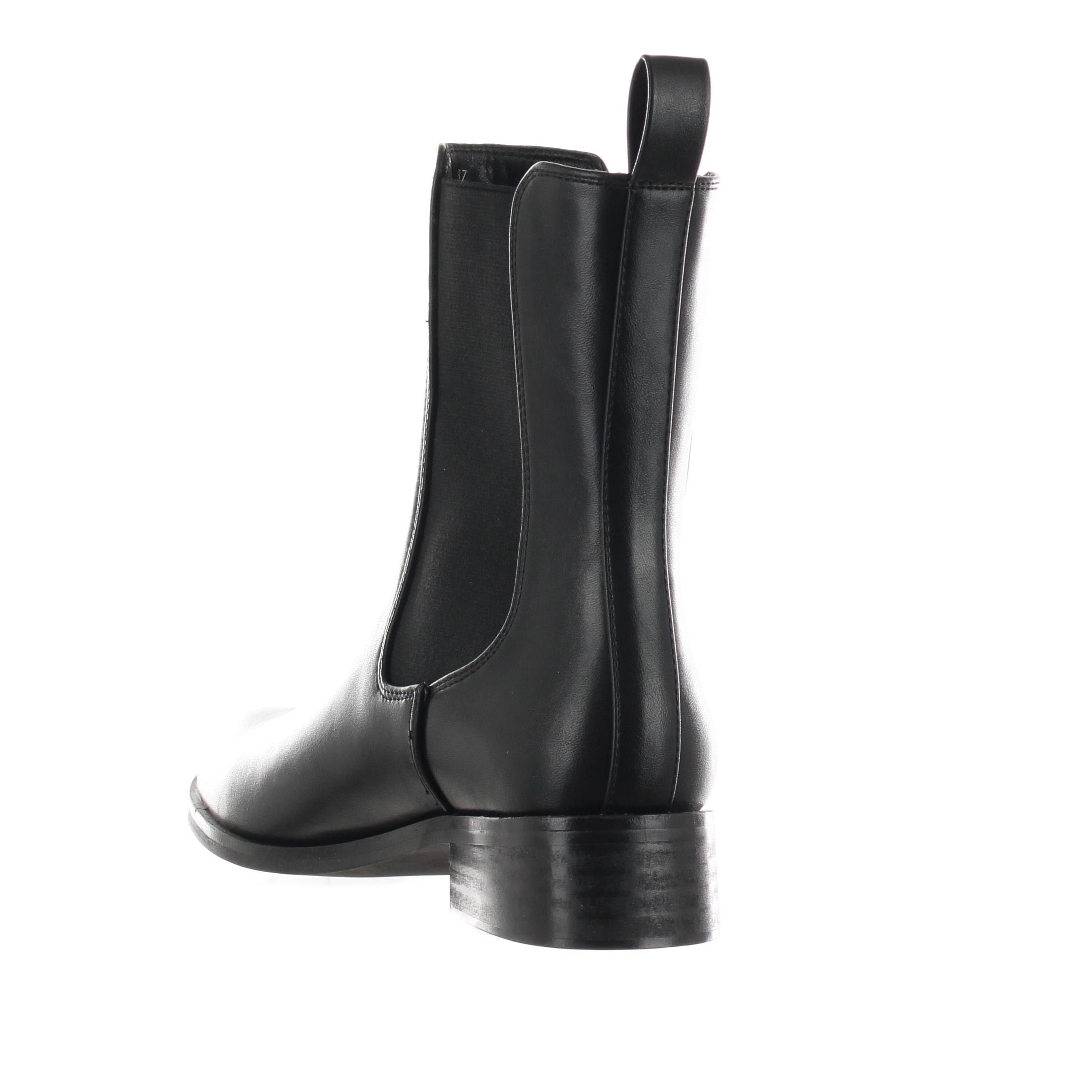 4us stivaletto beatles in pelle con logo da donna