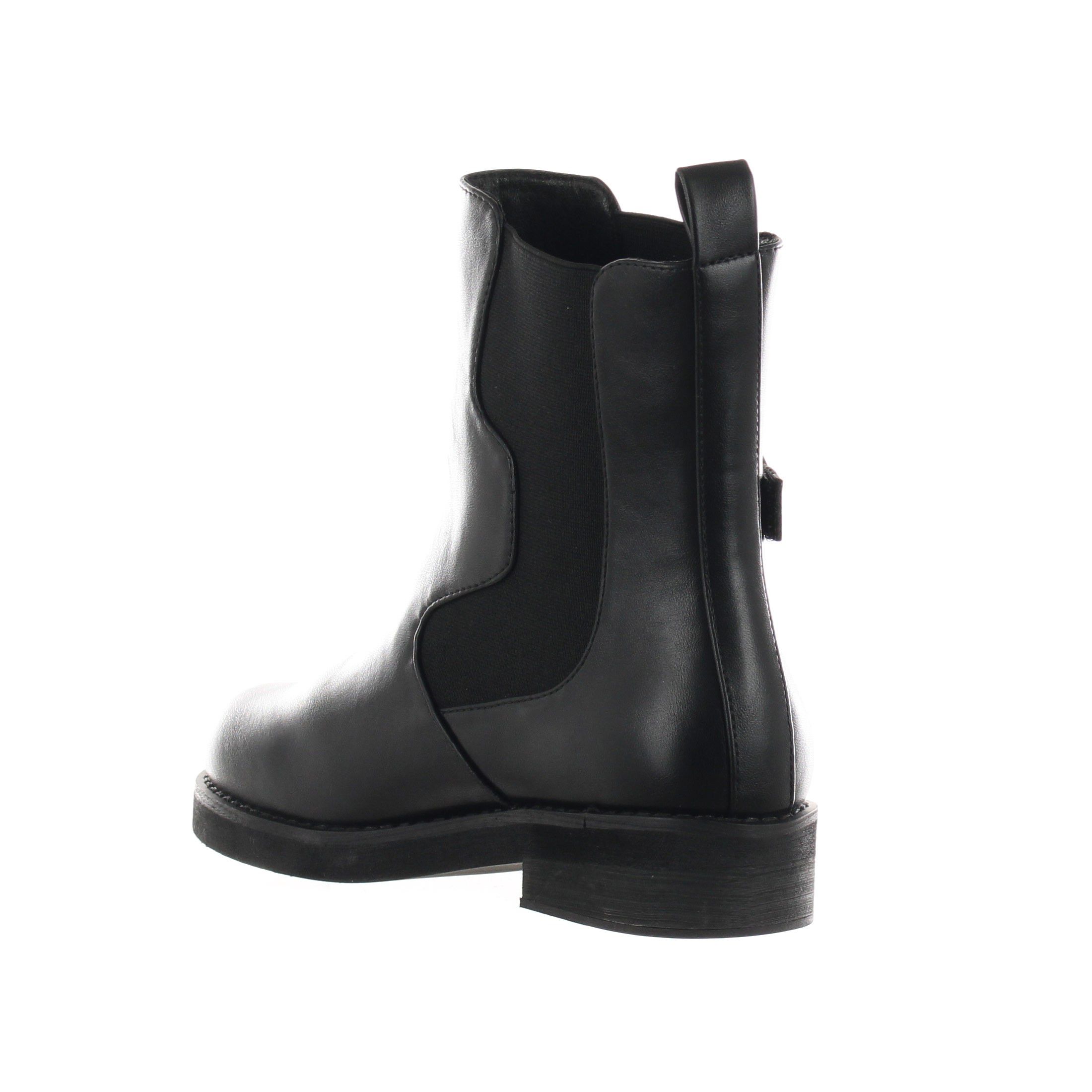 4us stivaletto beatles in pelle con logo da donna
