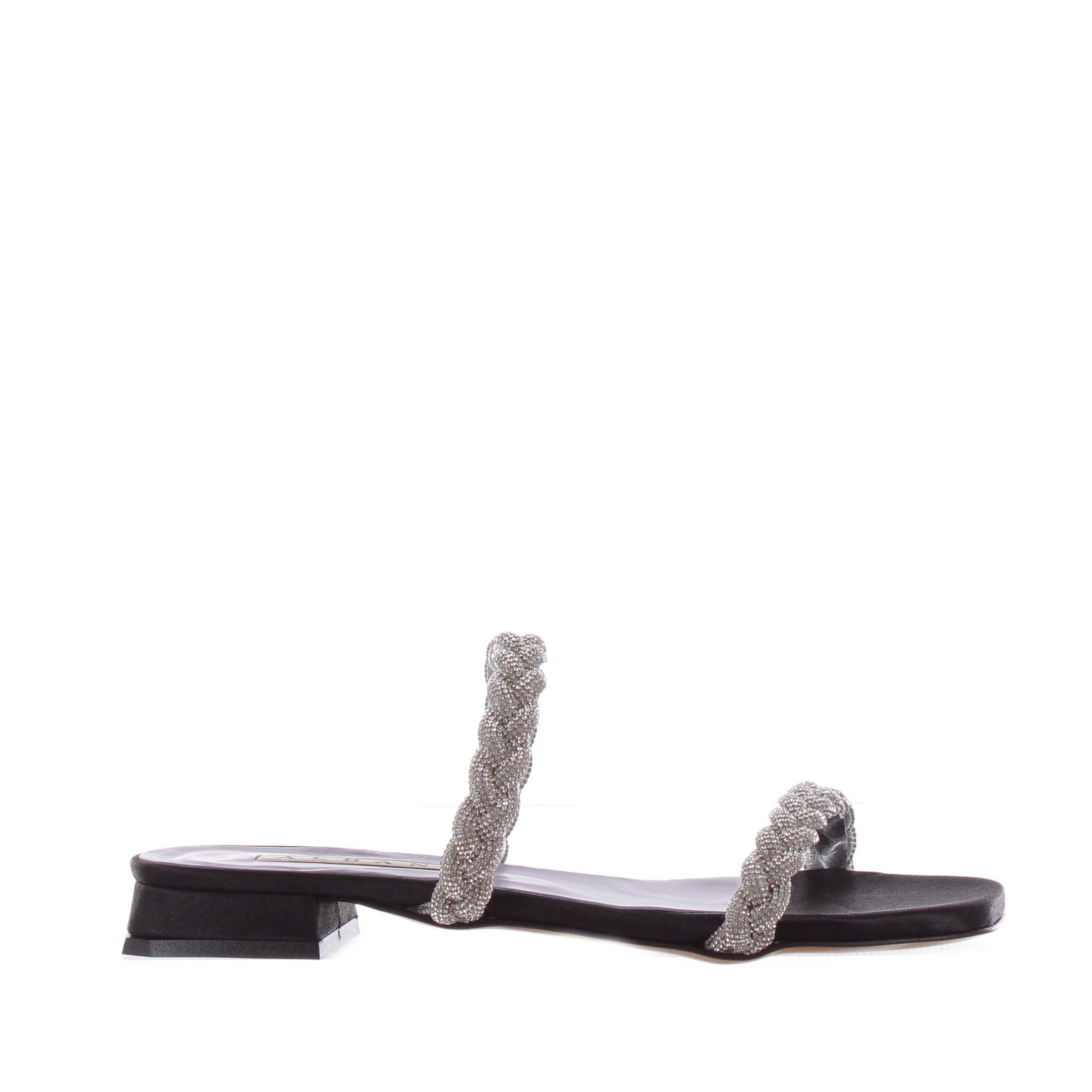 Albano ciabattina in raso con strass da donna