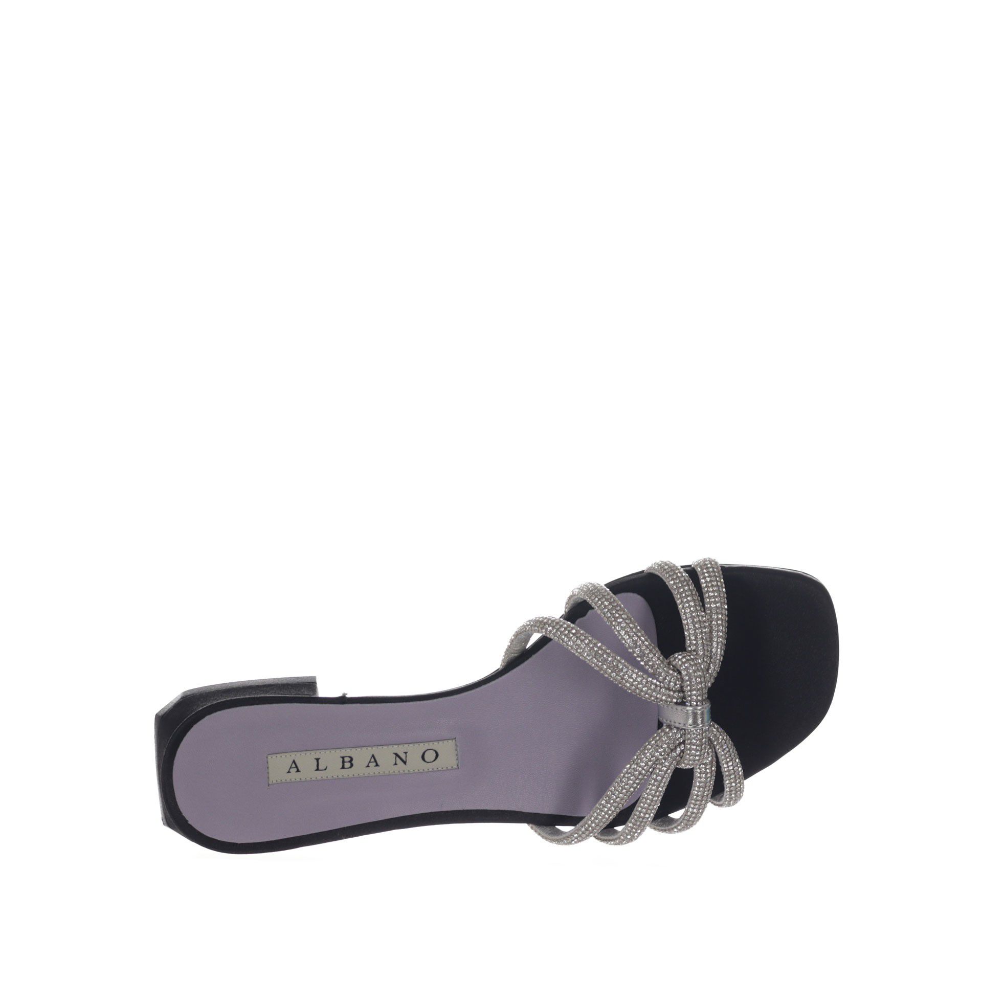 Albano ciabattina in raso con strass da donna