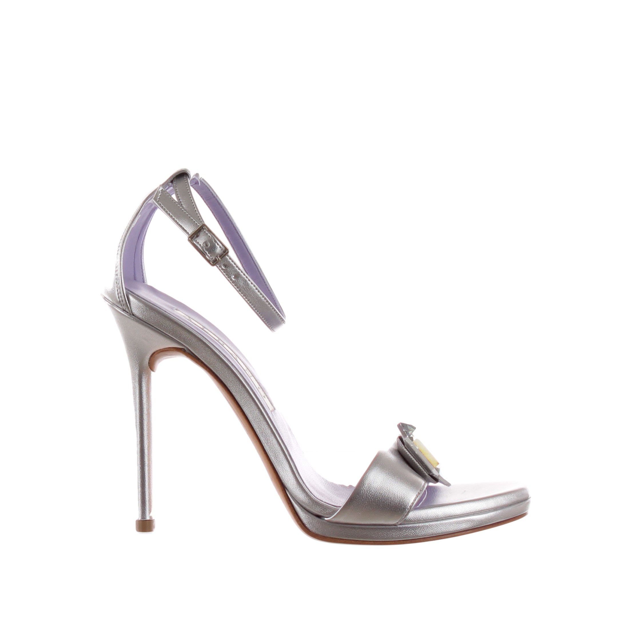Albano sandalo in pelle metal con pietra da donna