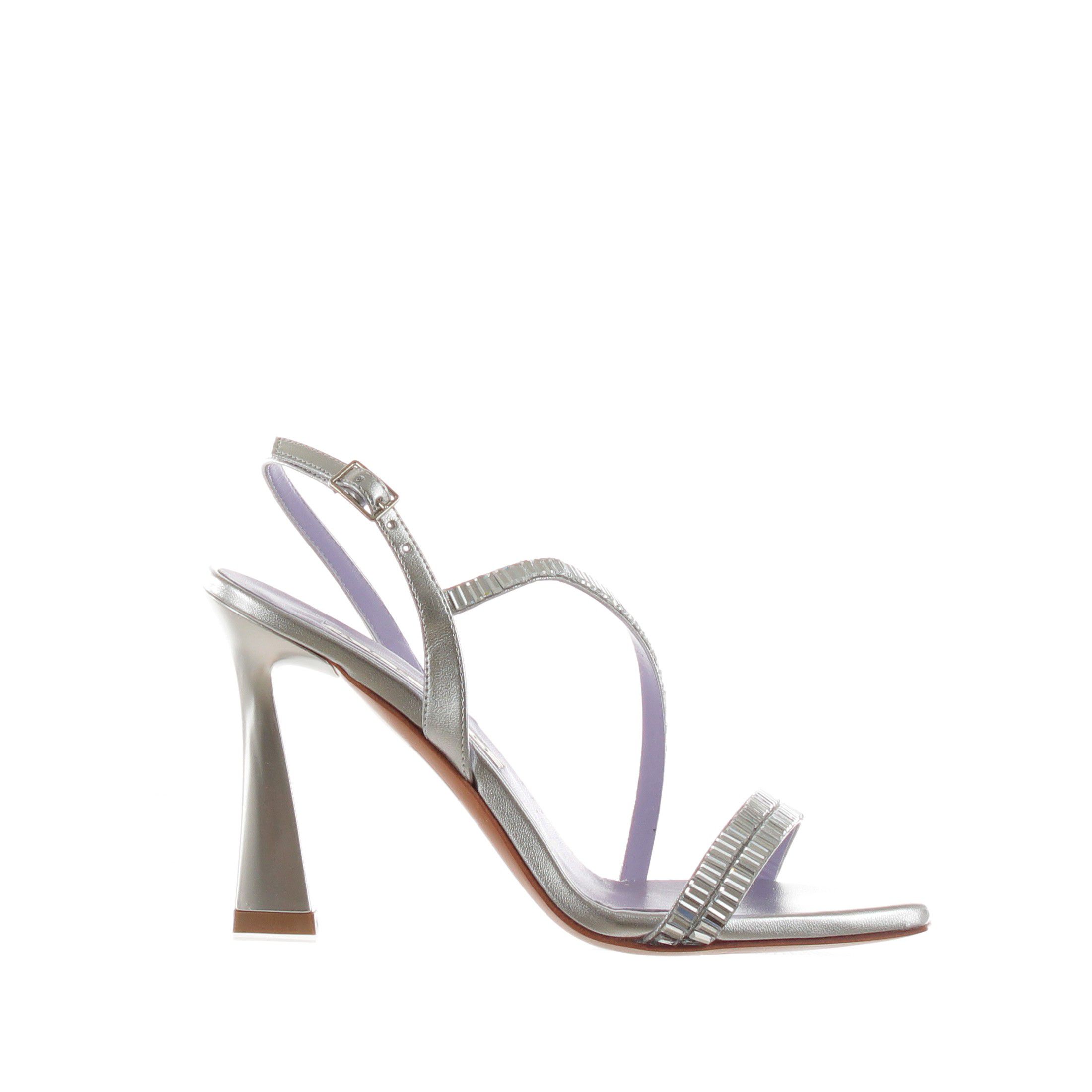 Albano sandalo in pelle metal con pietre da donna