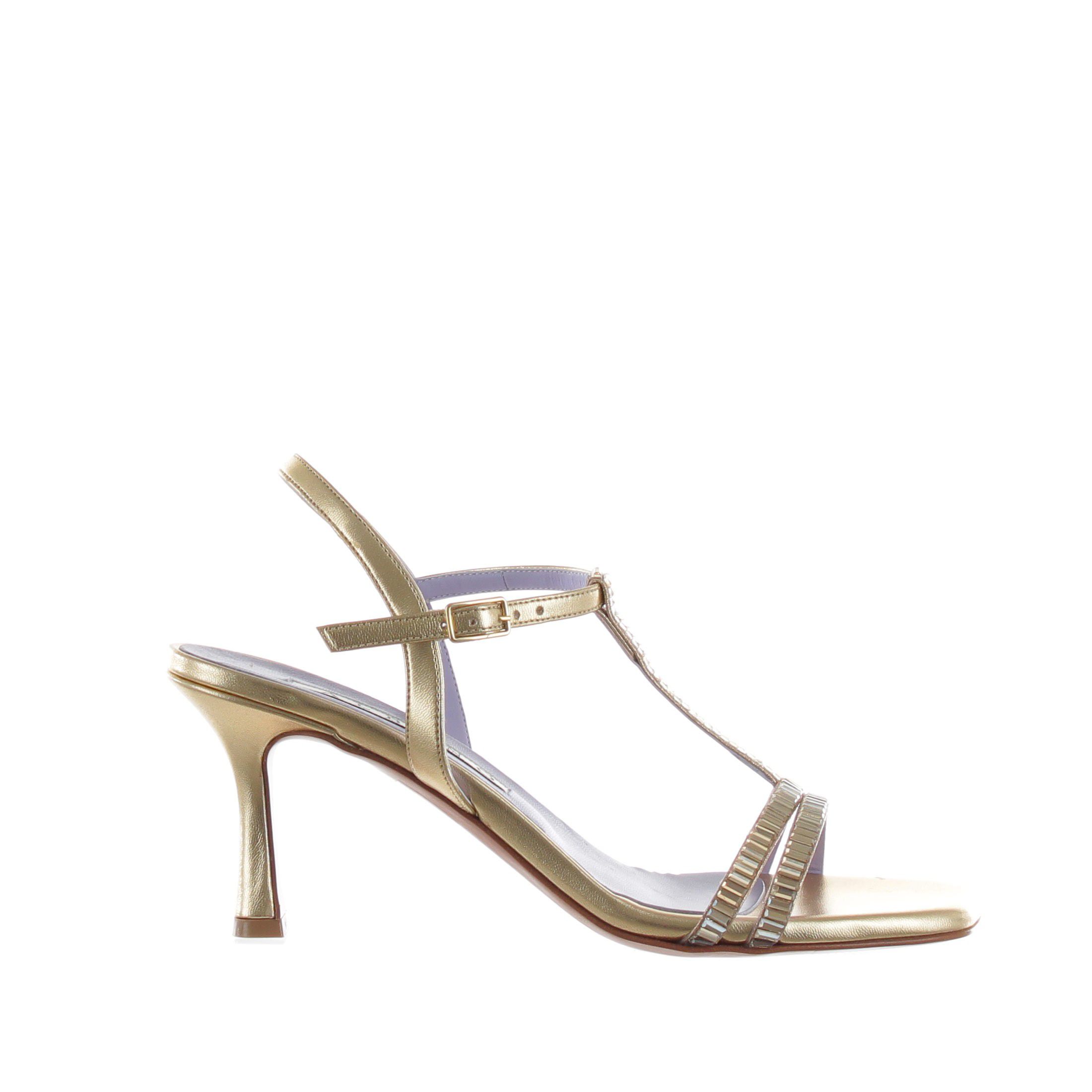 Albano sandalo in pelle metal con pietre da donna