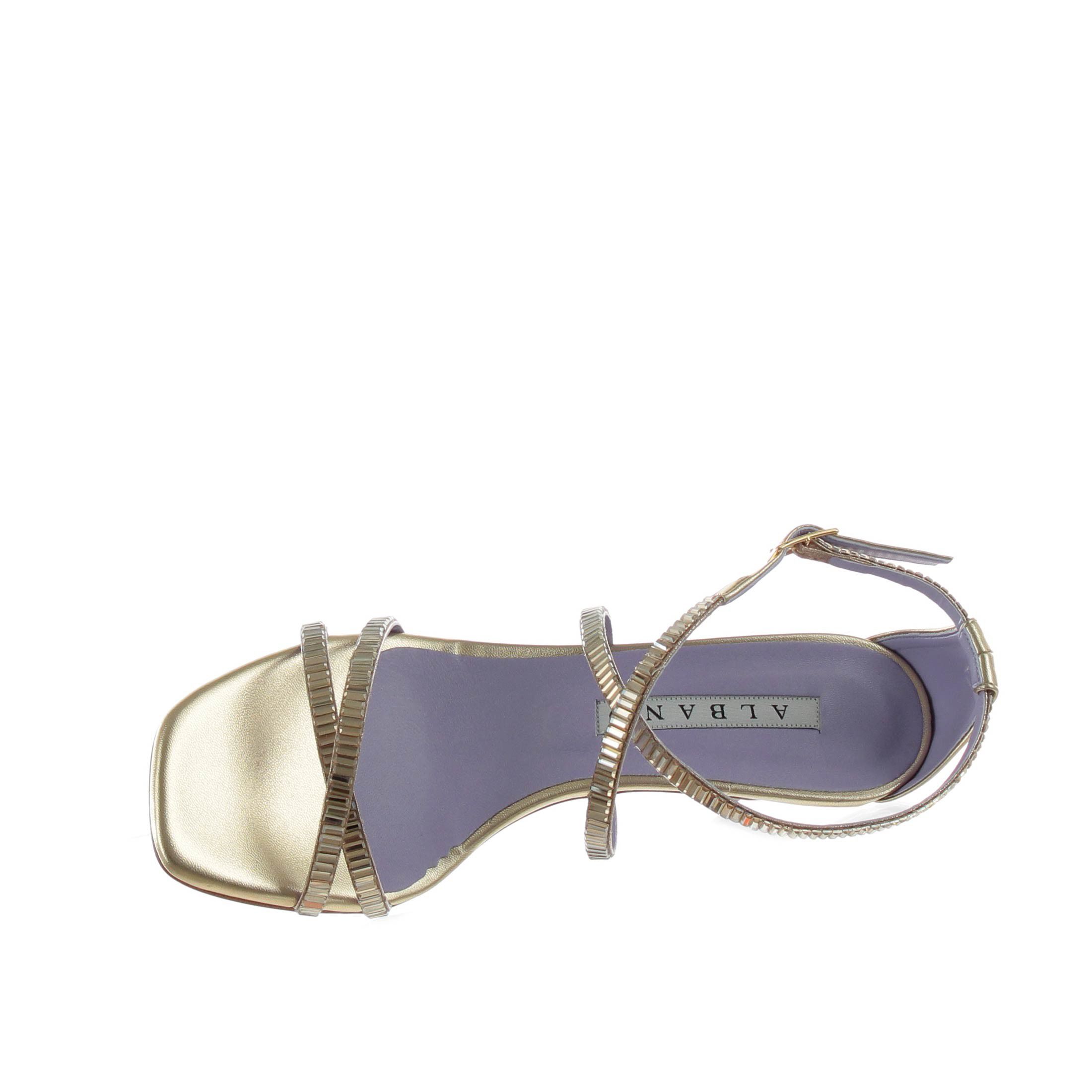 Albano sandalo in pelle metal con pietre da donna
