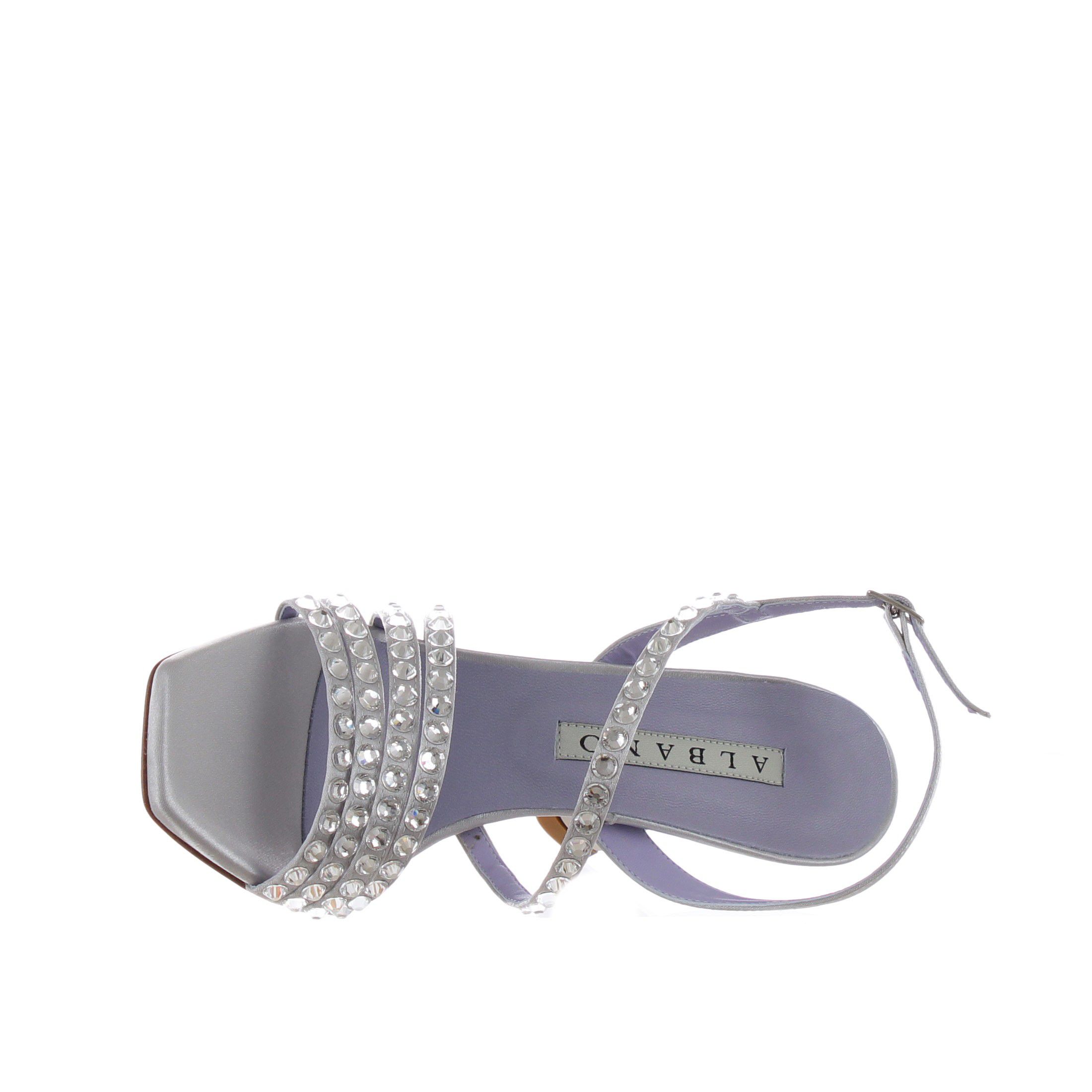 Albano sandalo in raso con strass da donna