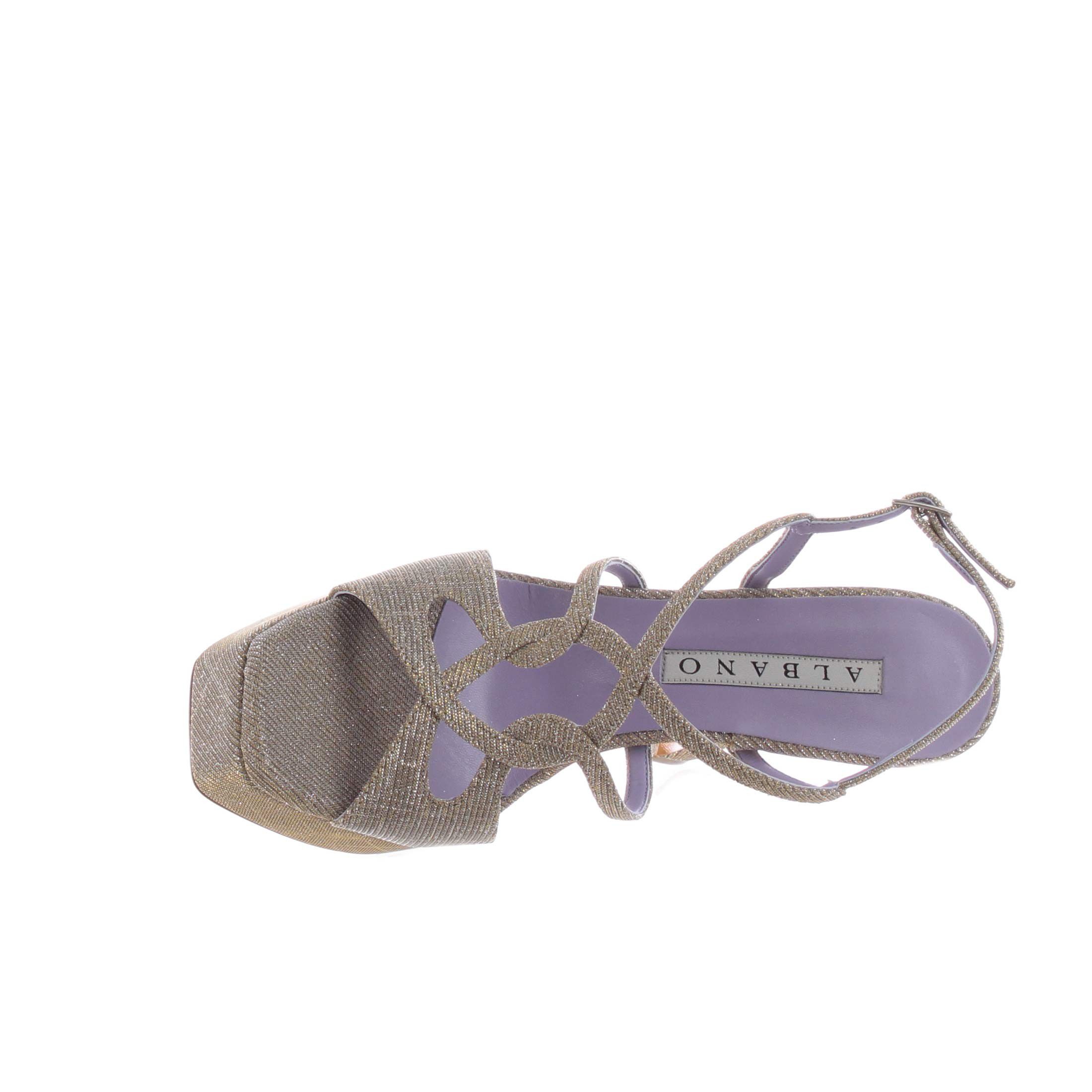 Albano sandalo platform in mesh glitterato da donna