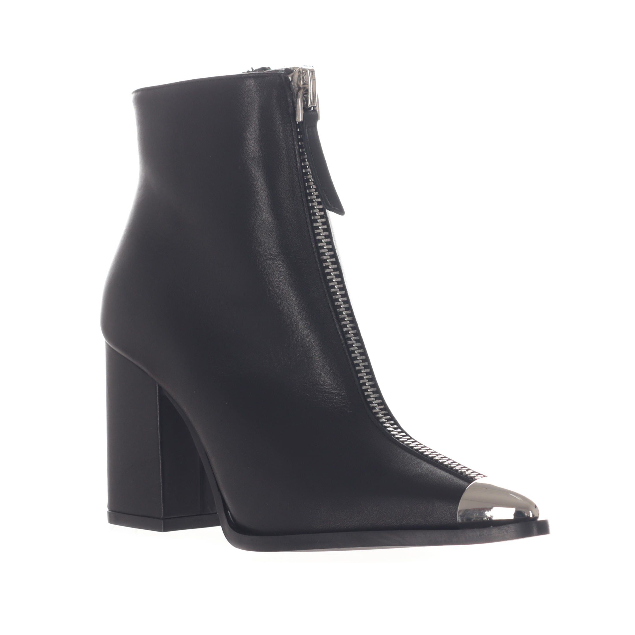 Albano stivaletto in pelle con punta in metallo e zip da donna