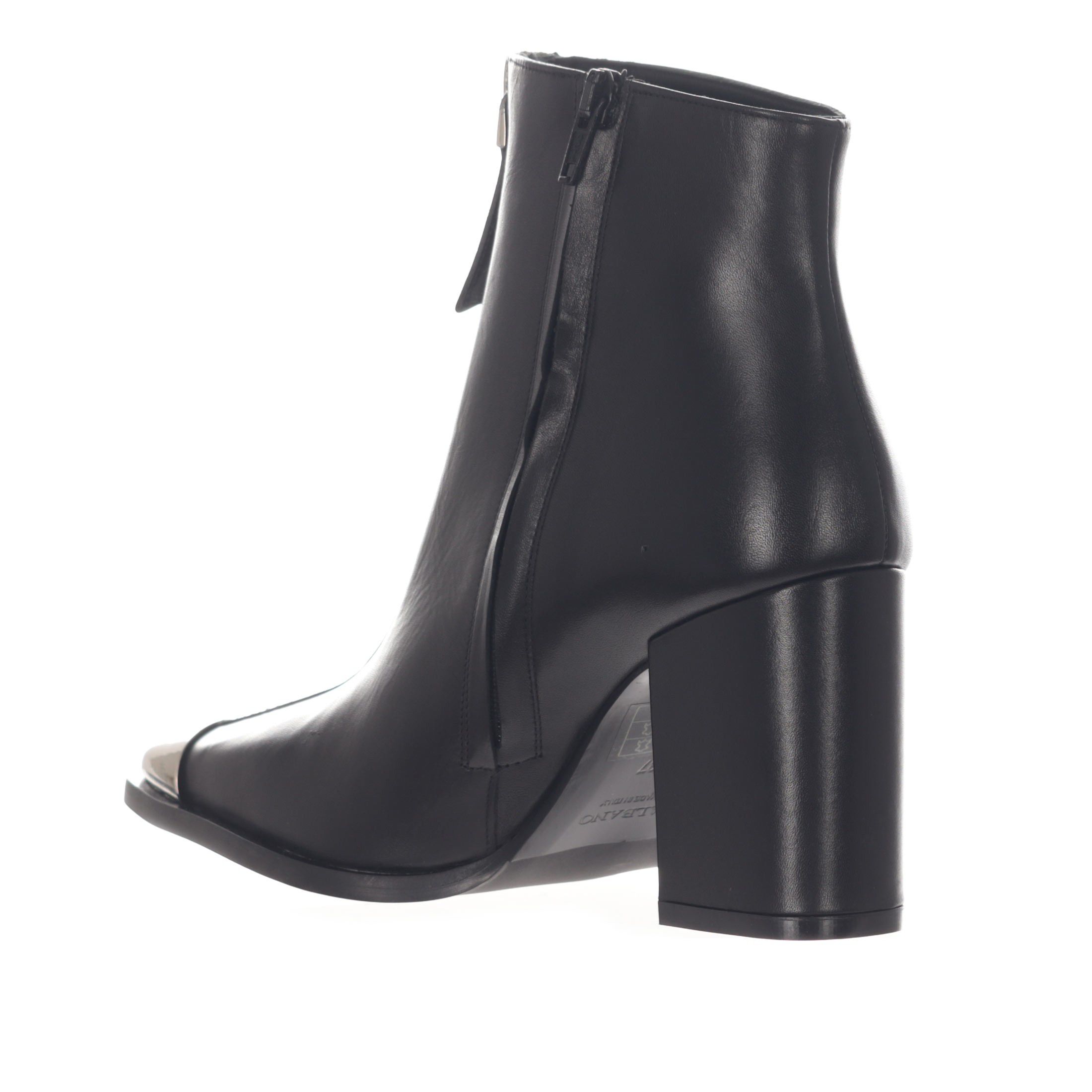 Albano stivaletto in pelle con punta in metallo e zip da donna