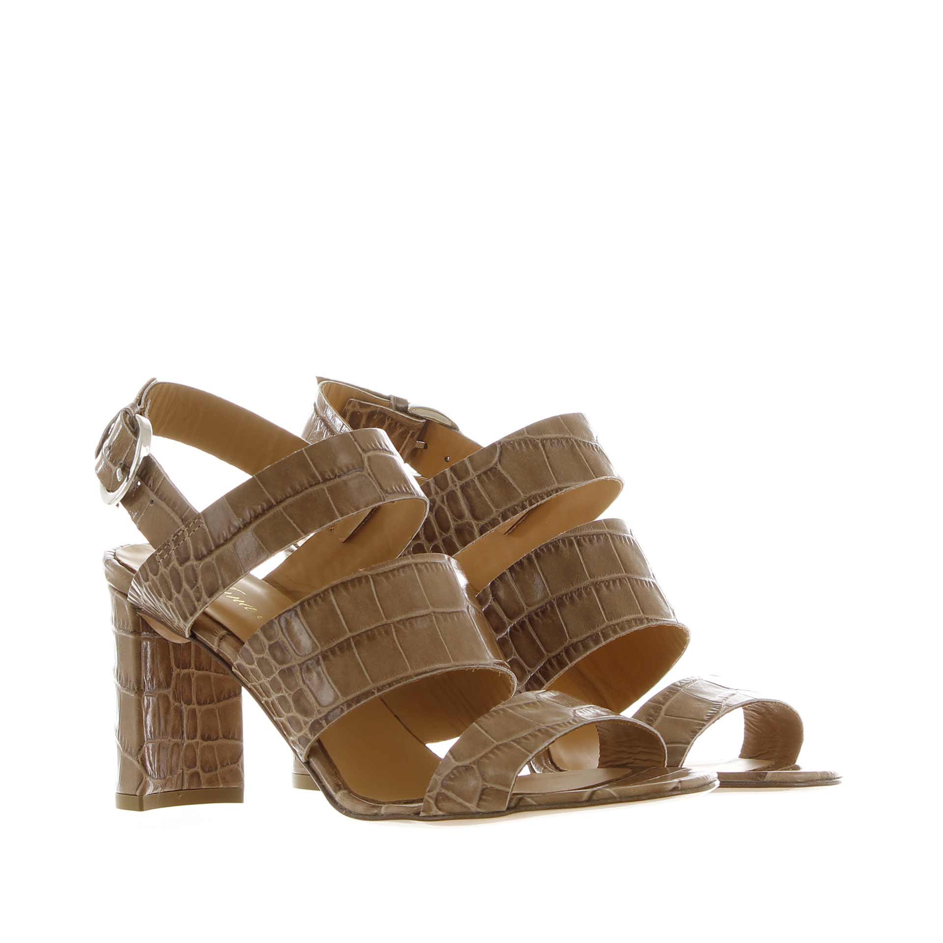 Anna f. sandalo in cocco con tacco midi da donna