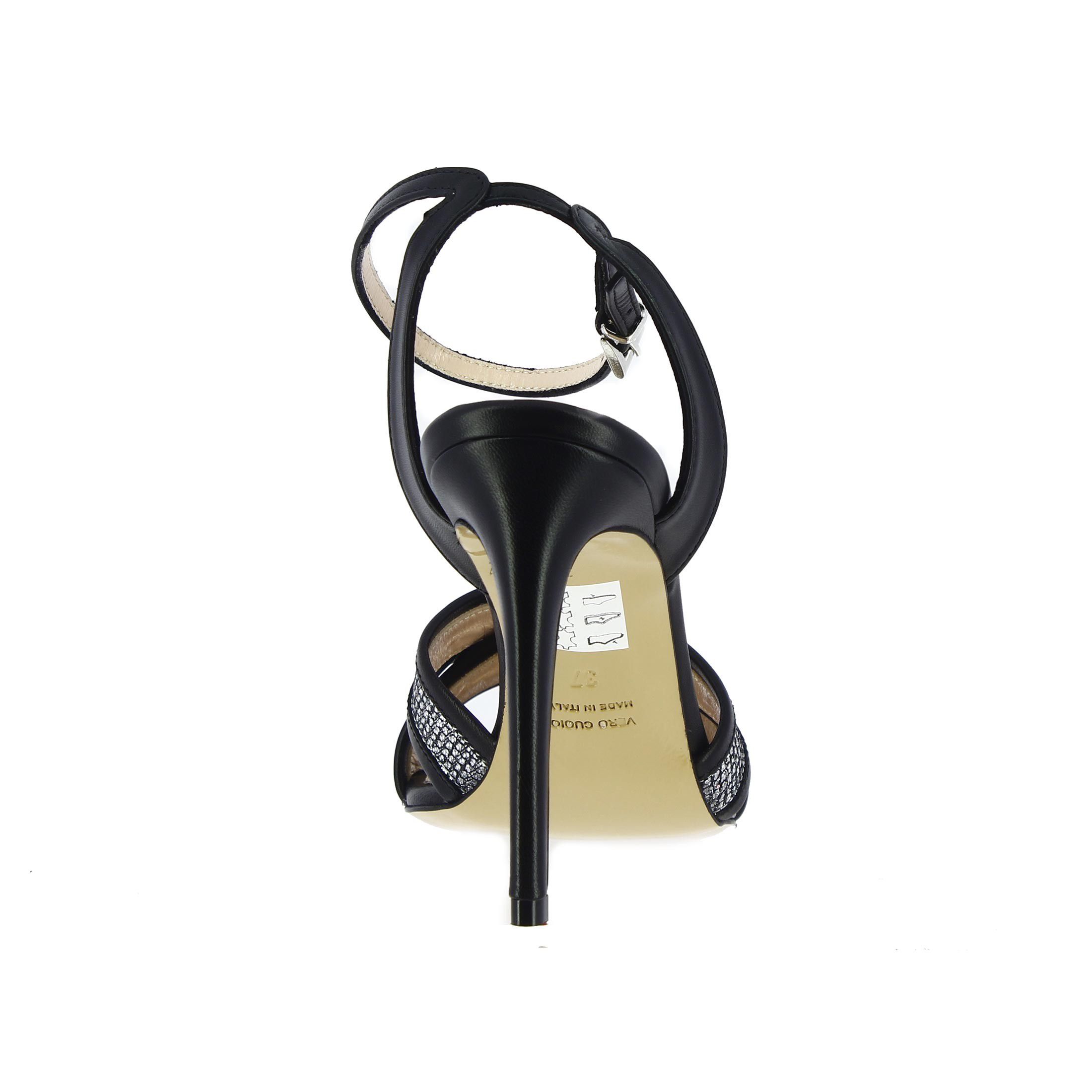 Anna f. sandalo in nappa con inserto in lurex da donna