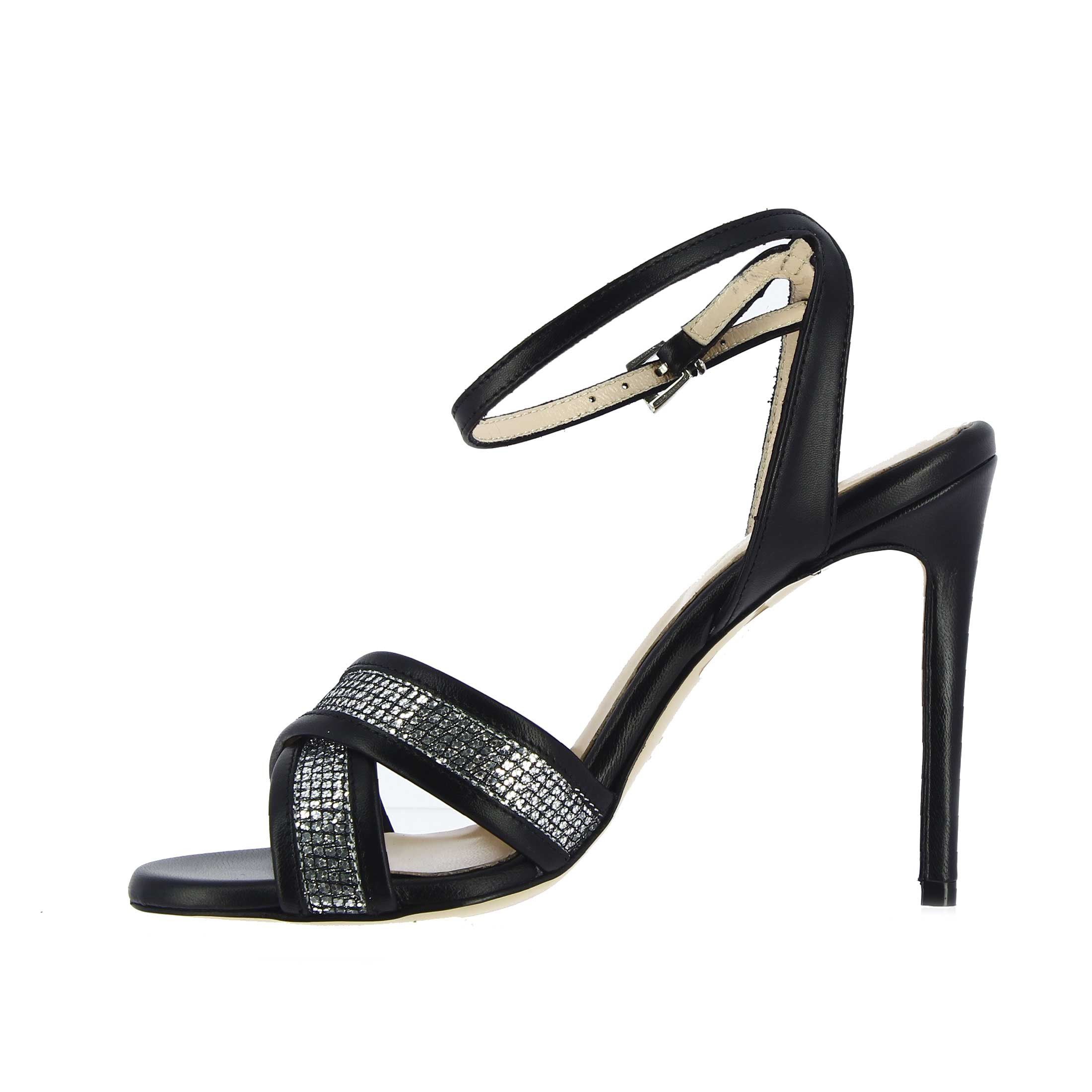 Anna f. sandalo in nappa con inserto in lurex da donna