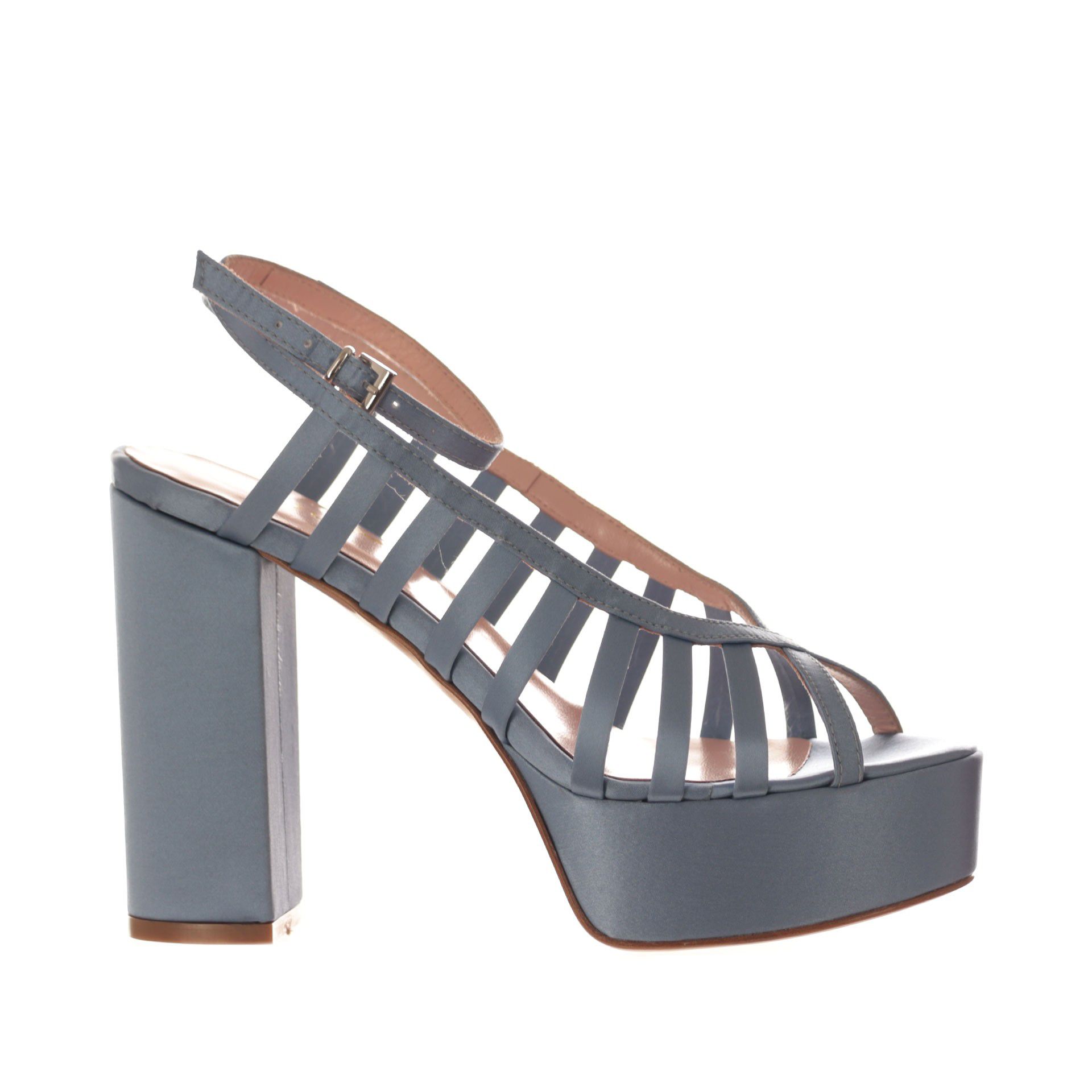 Anna f. sandalo multi-listini in raso da donna
