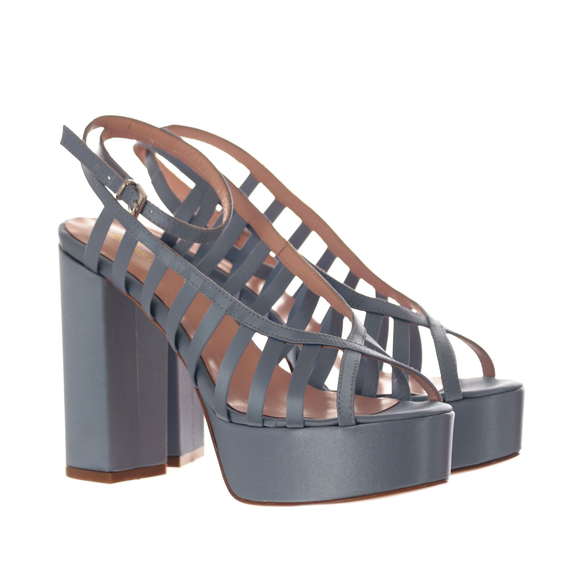 Anna f. sandalo multi-listini in raso da donna