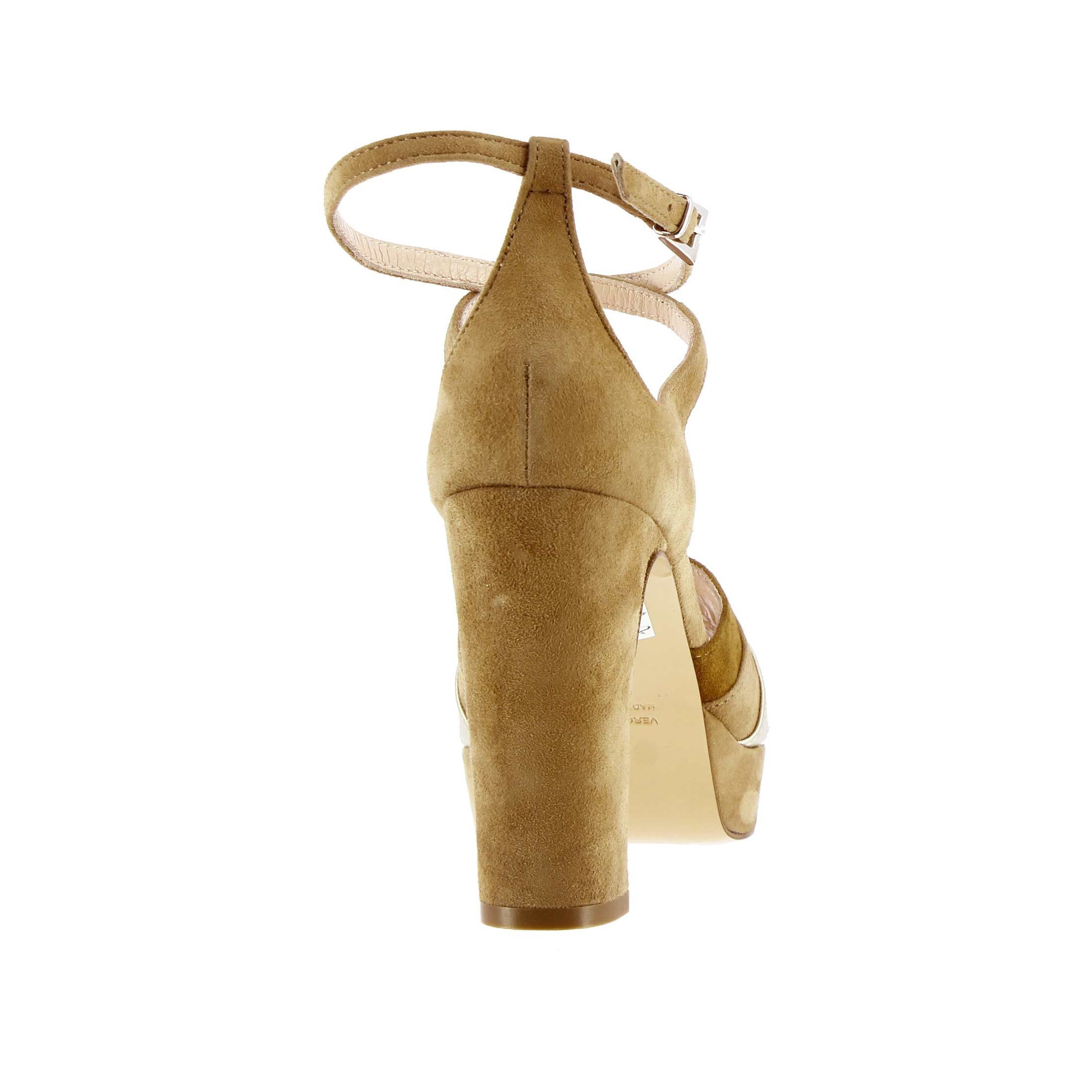 Anna f. sandalo platform in camoscio da donna