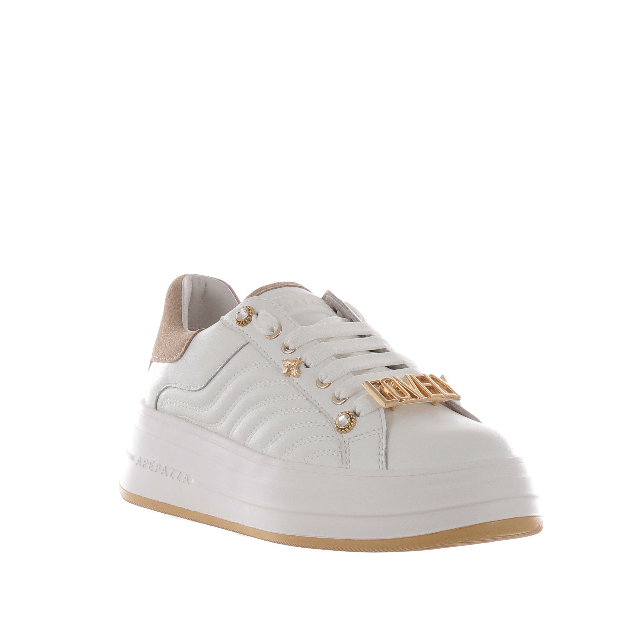 Apepazza sneaker in pelle con pietre da donna