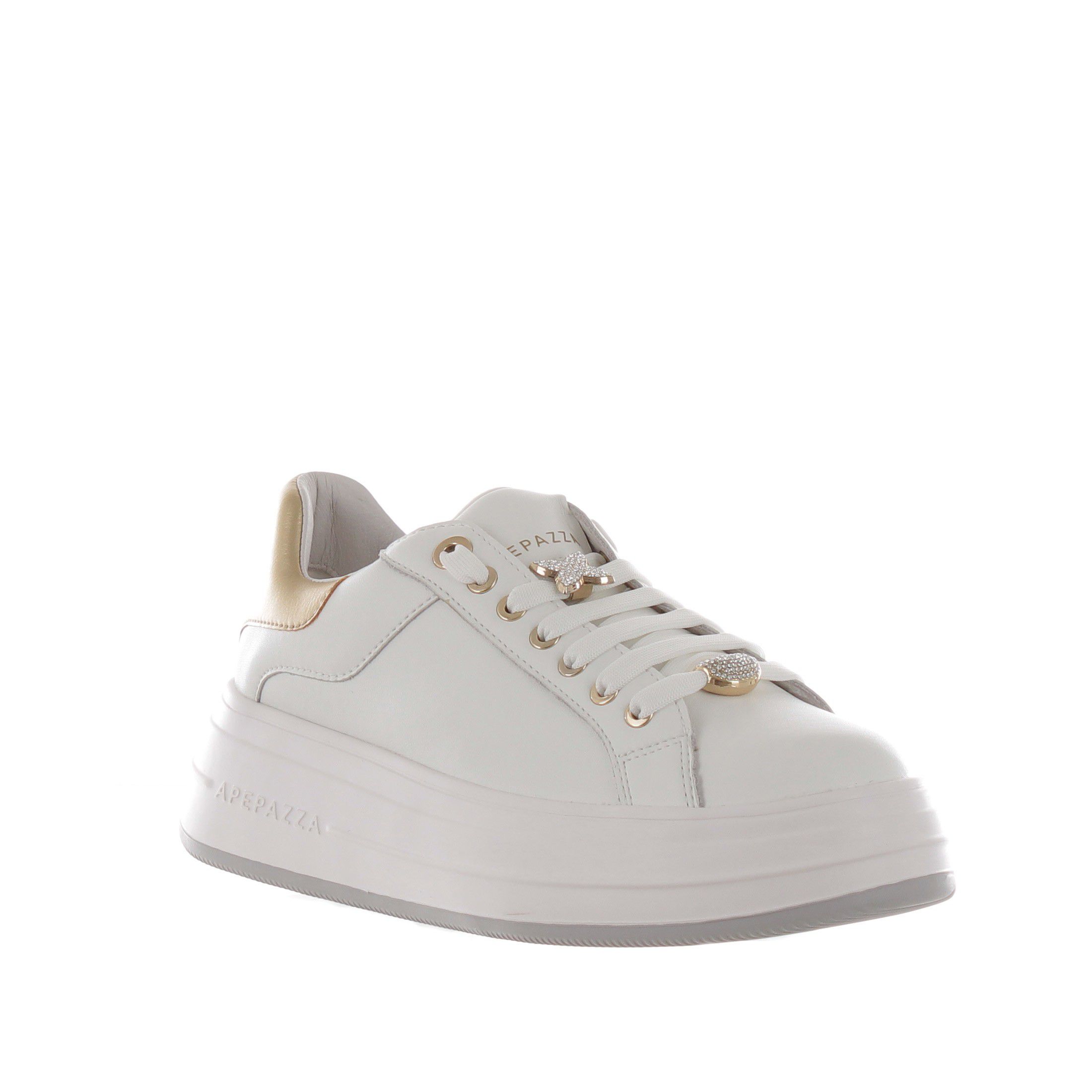 Apepazza sneaker in pelle con pietre da donna