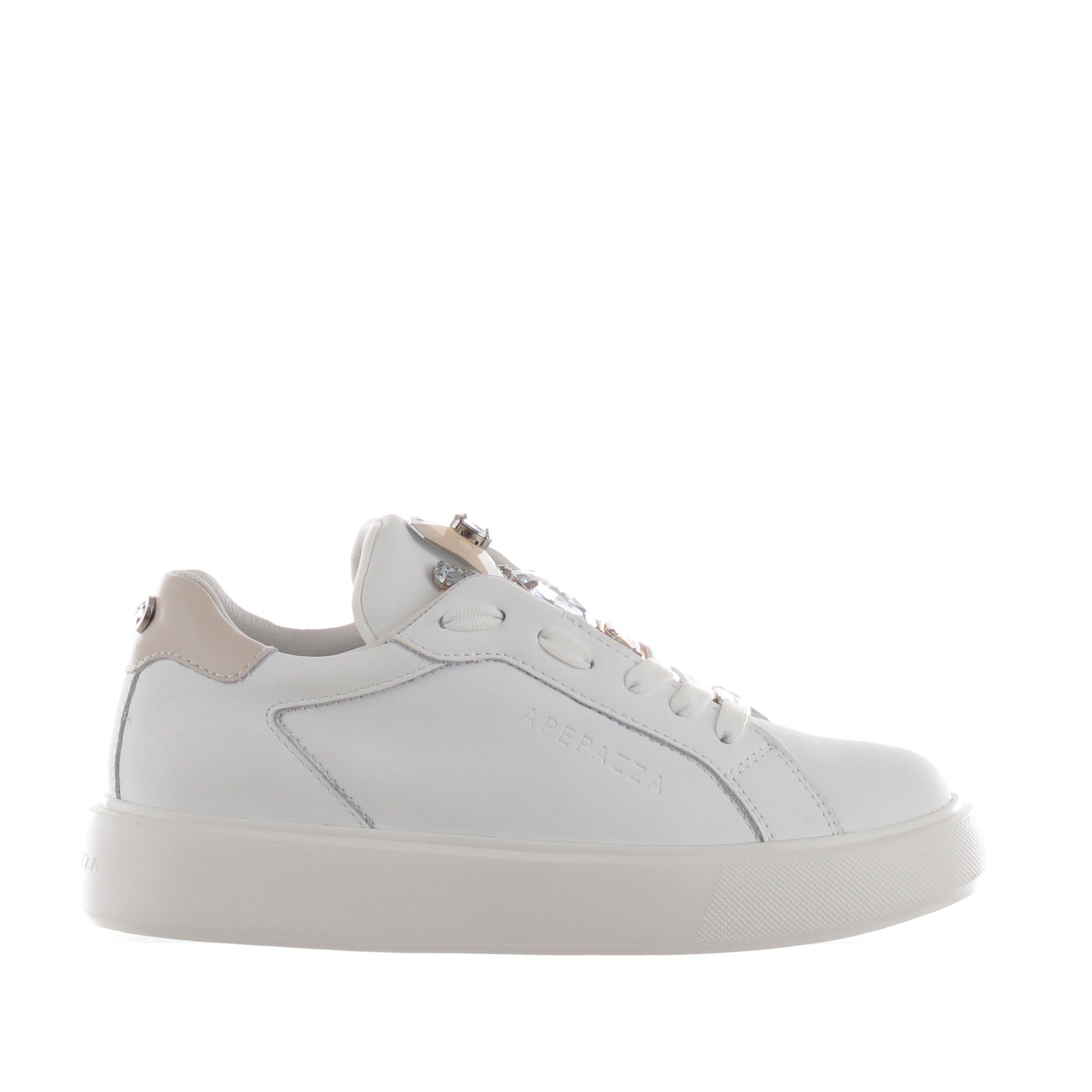 Apepazza sneaker in pelle con pietre da donna