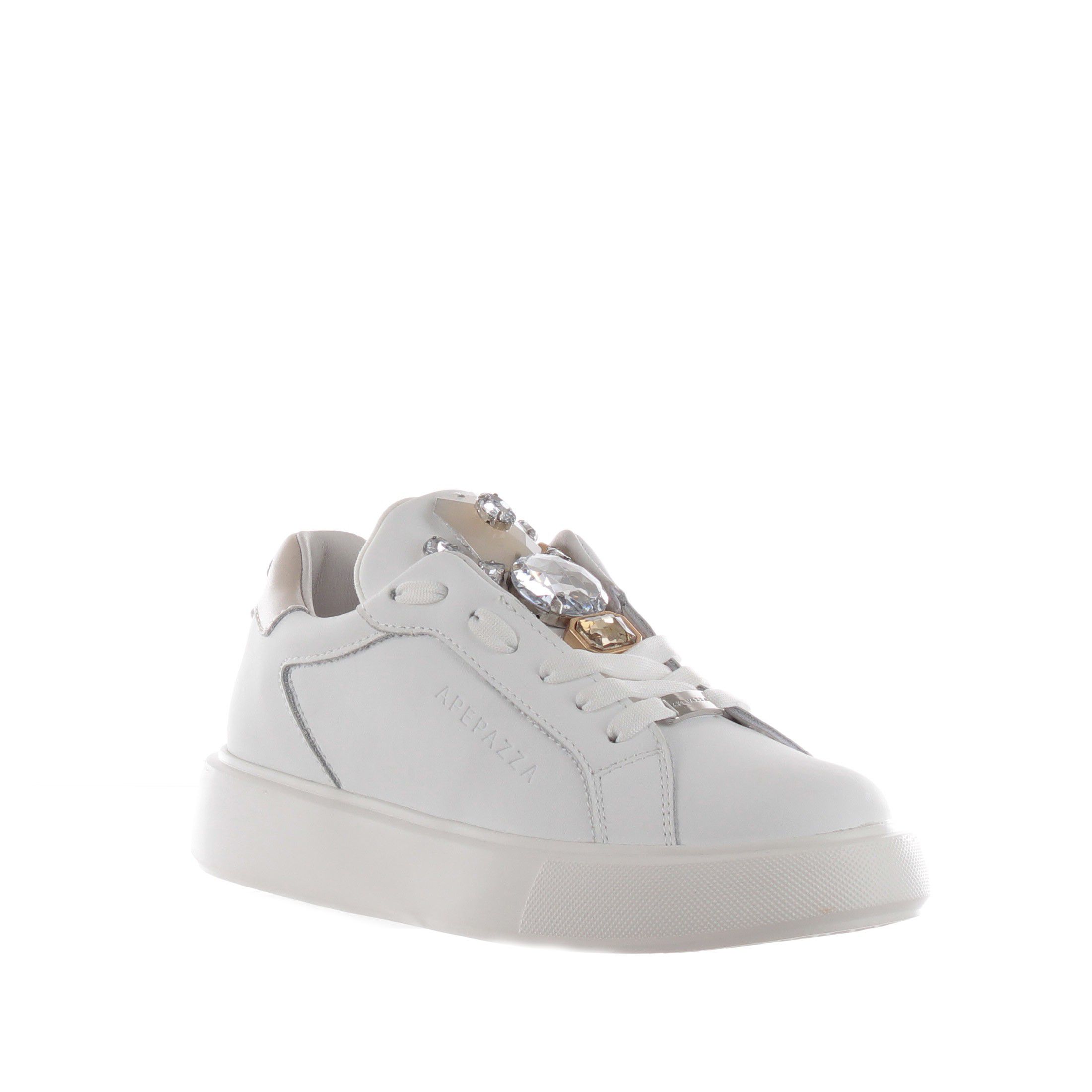 Apepazza sneaker in pelle con pietre da donna