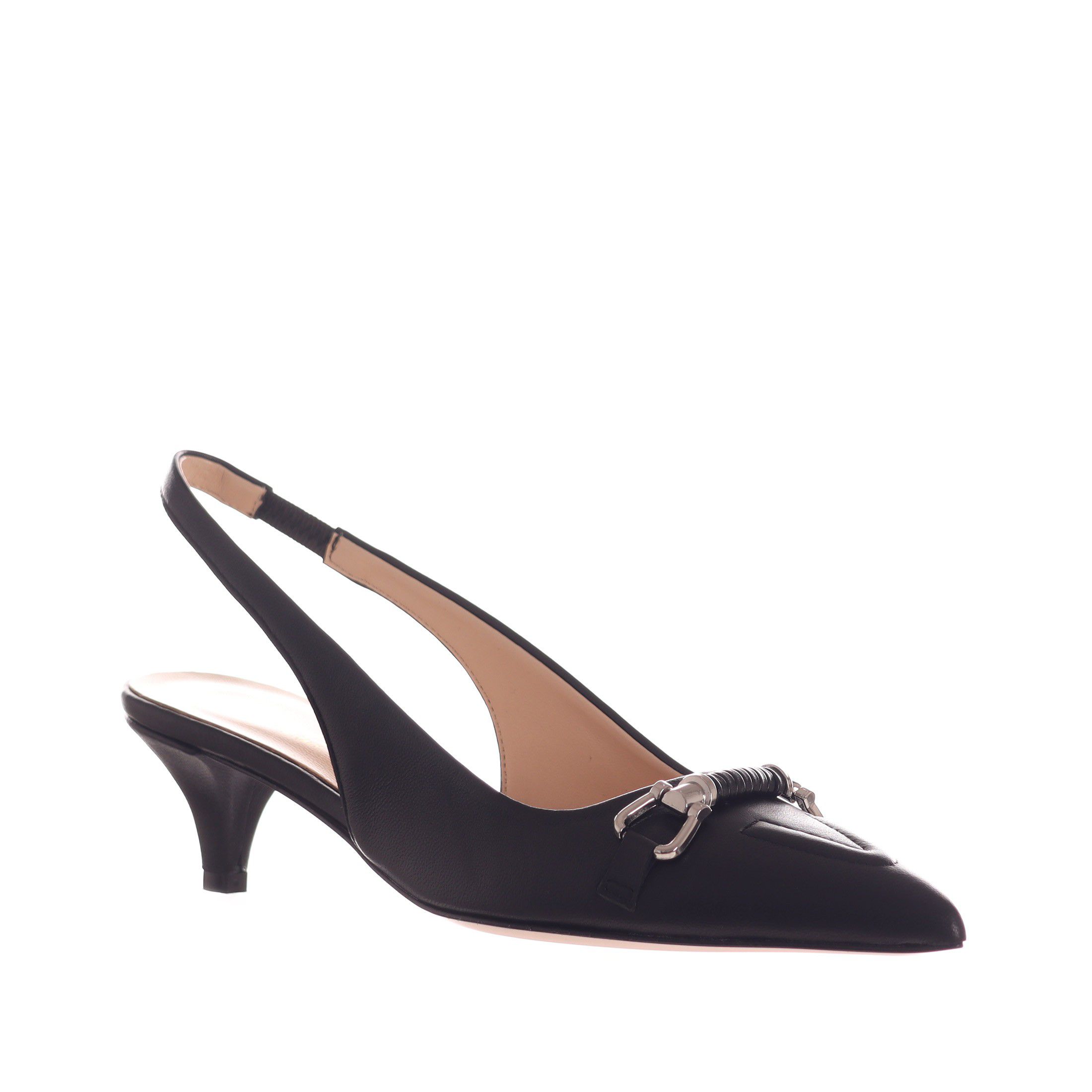 Bianca di décolleté slingback in pelle  da donna
