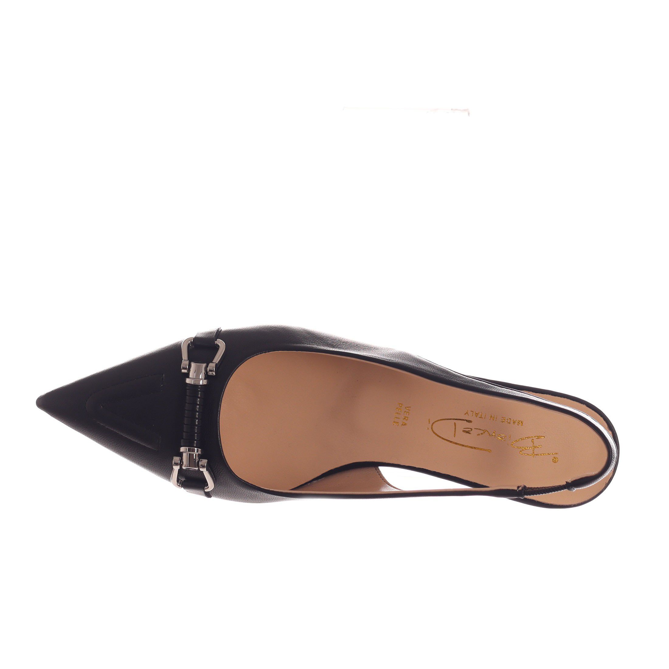 Bianca di décolleté slingback in pelle  da donna