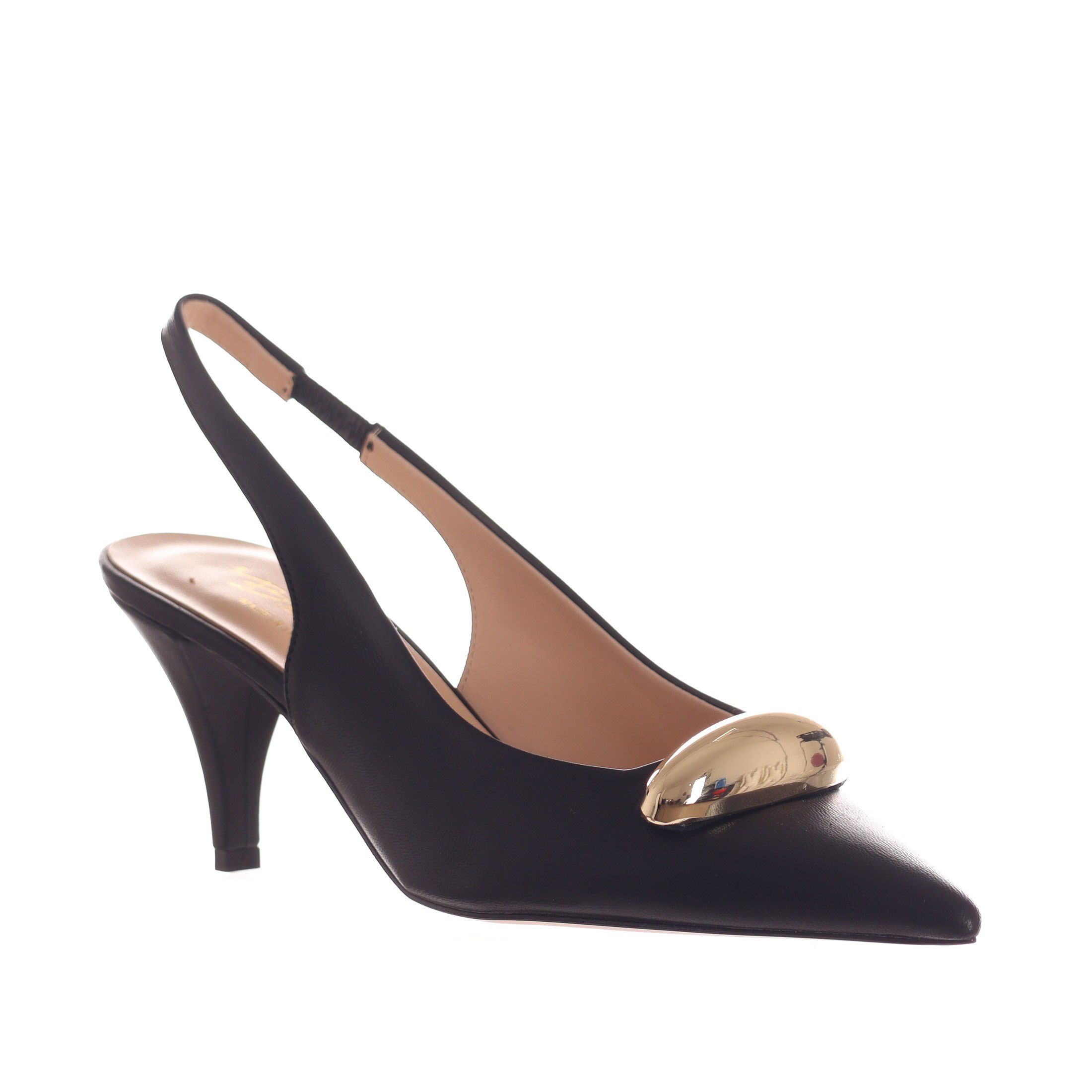 Bianca di décolleté slingback in pelle  da donna
