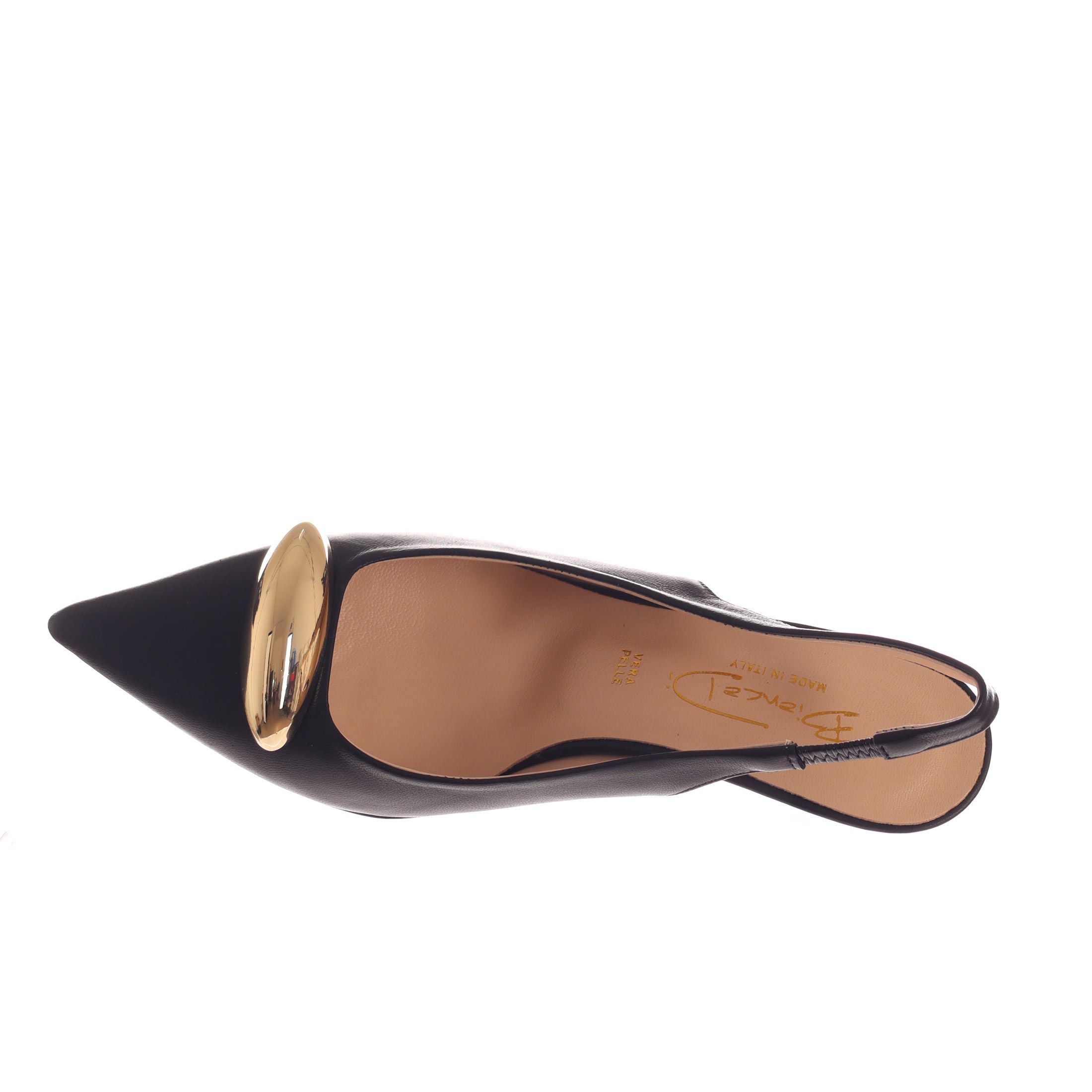 Bianca di décolleté slingback in pelle  da donna
