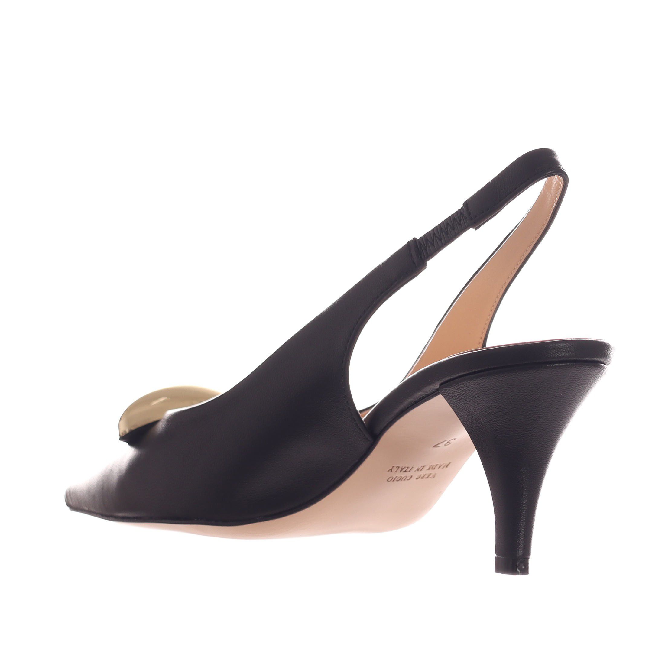 Bianca di décolleté slingback in pelle  da donna