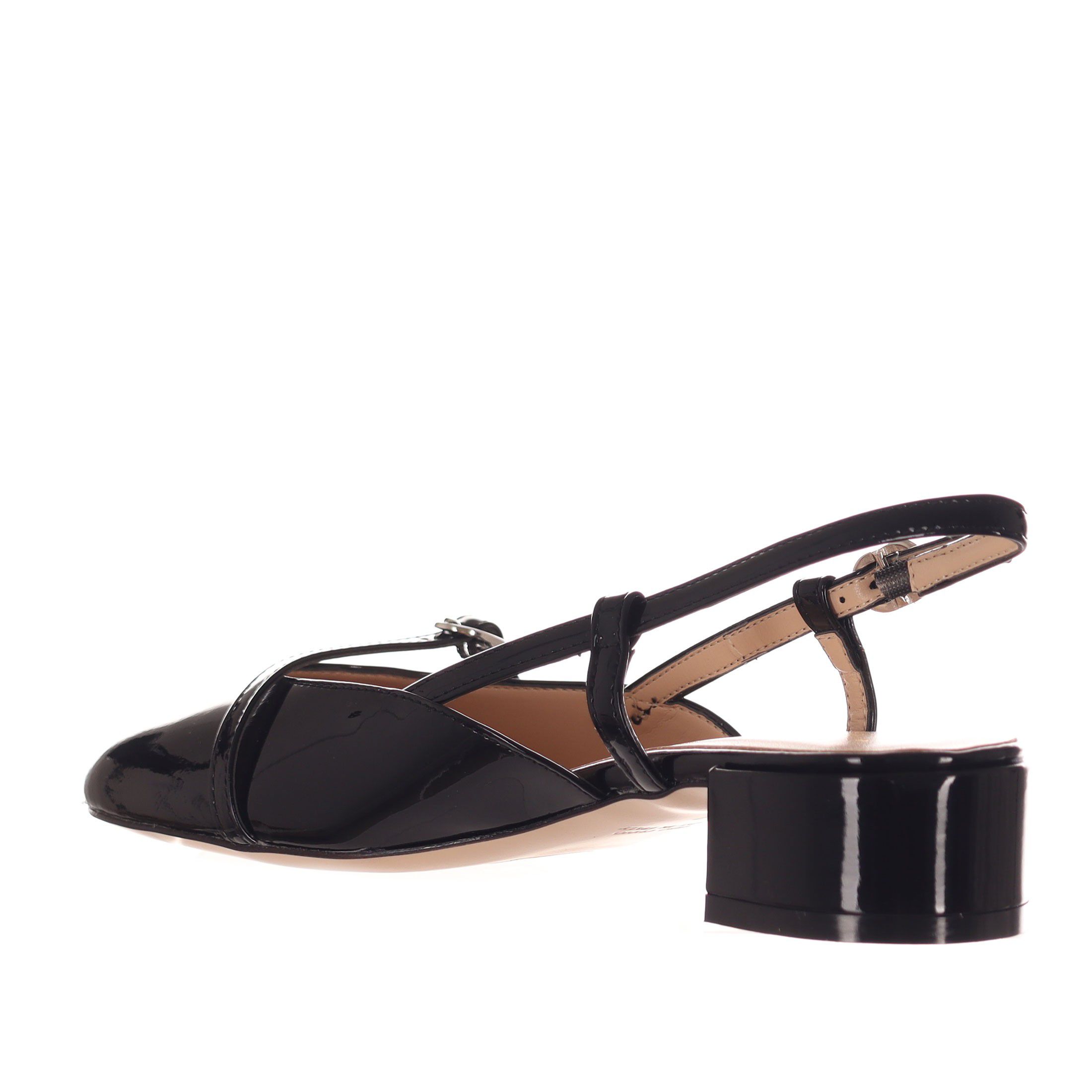 Bianca di décolleté slingback in vernice da donna