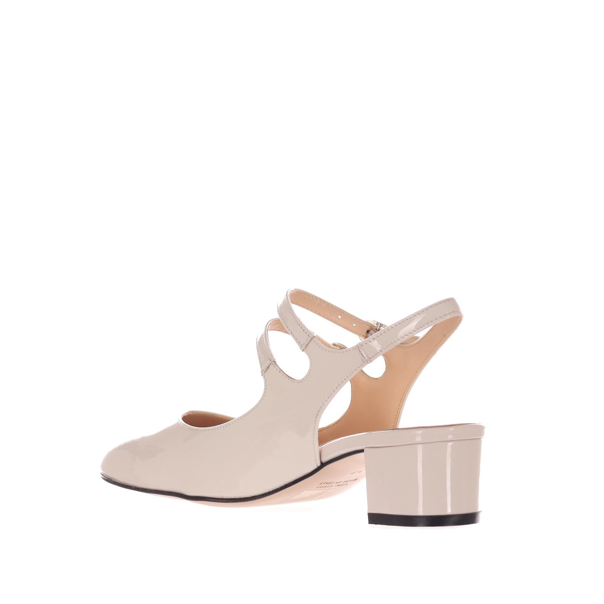 Bianca di décolleté slingback in vernice da donna