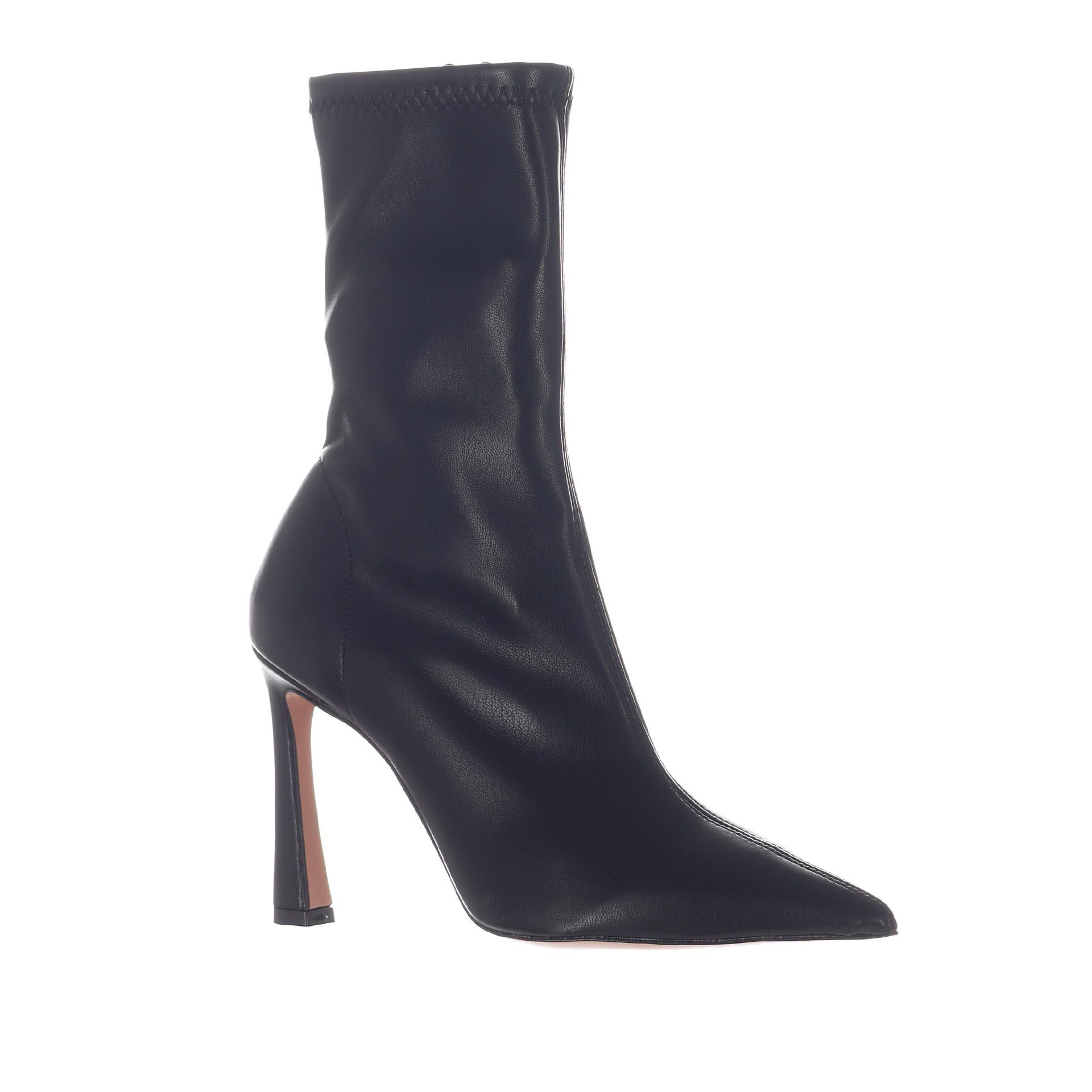 Bianca di stivaletto in pelle con gambale stretch da donna