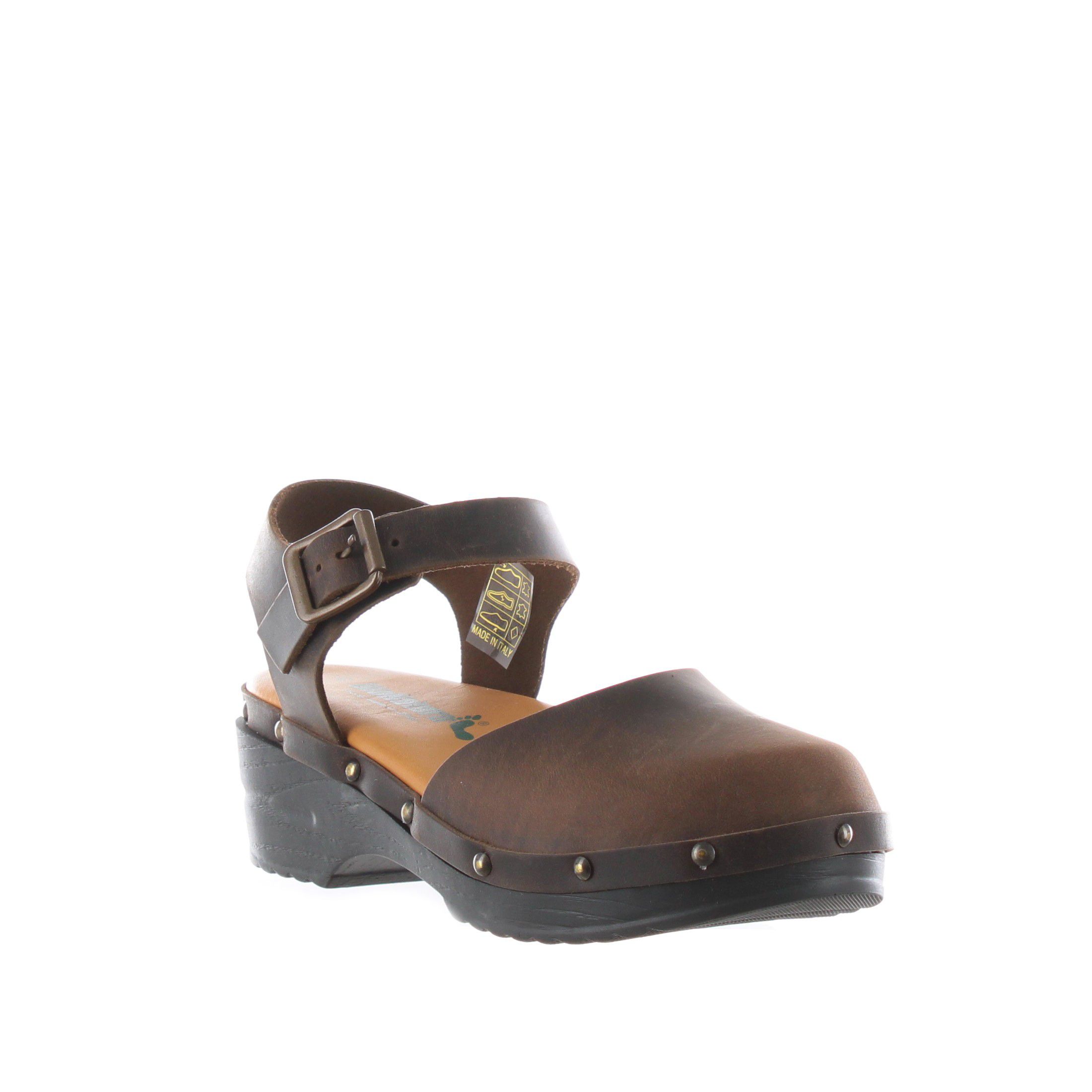 Bionatura sandalo in pelle con suola platform da donna