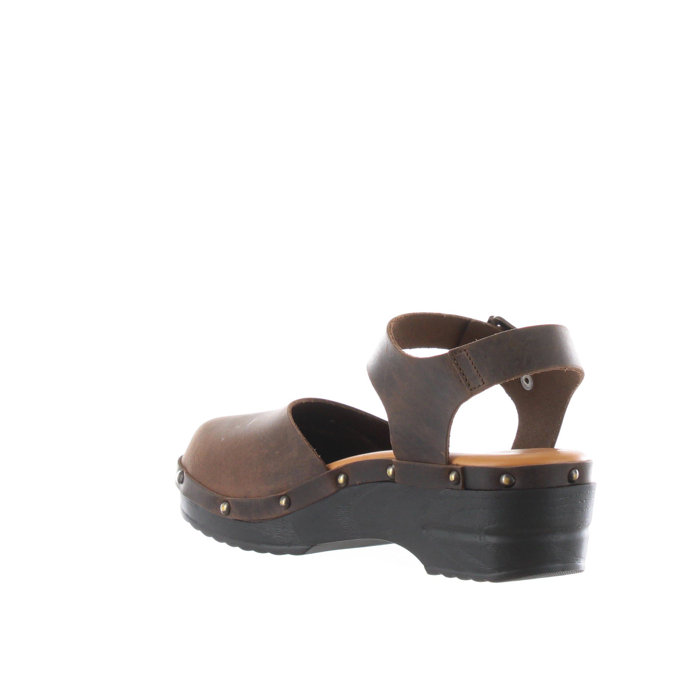 Bionatura sandalo in pelle con suola platform da donna