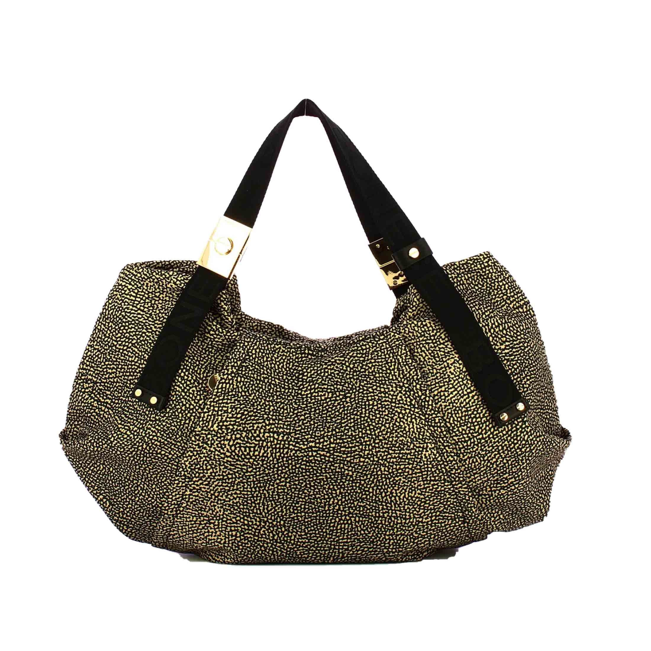 Borbonese bauletto medium in nylon op riciclato e pelle da donna