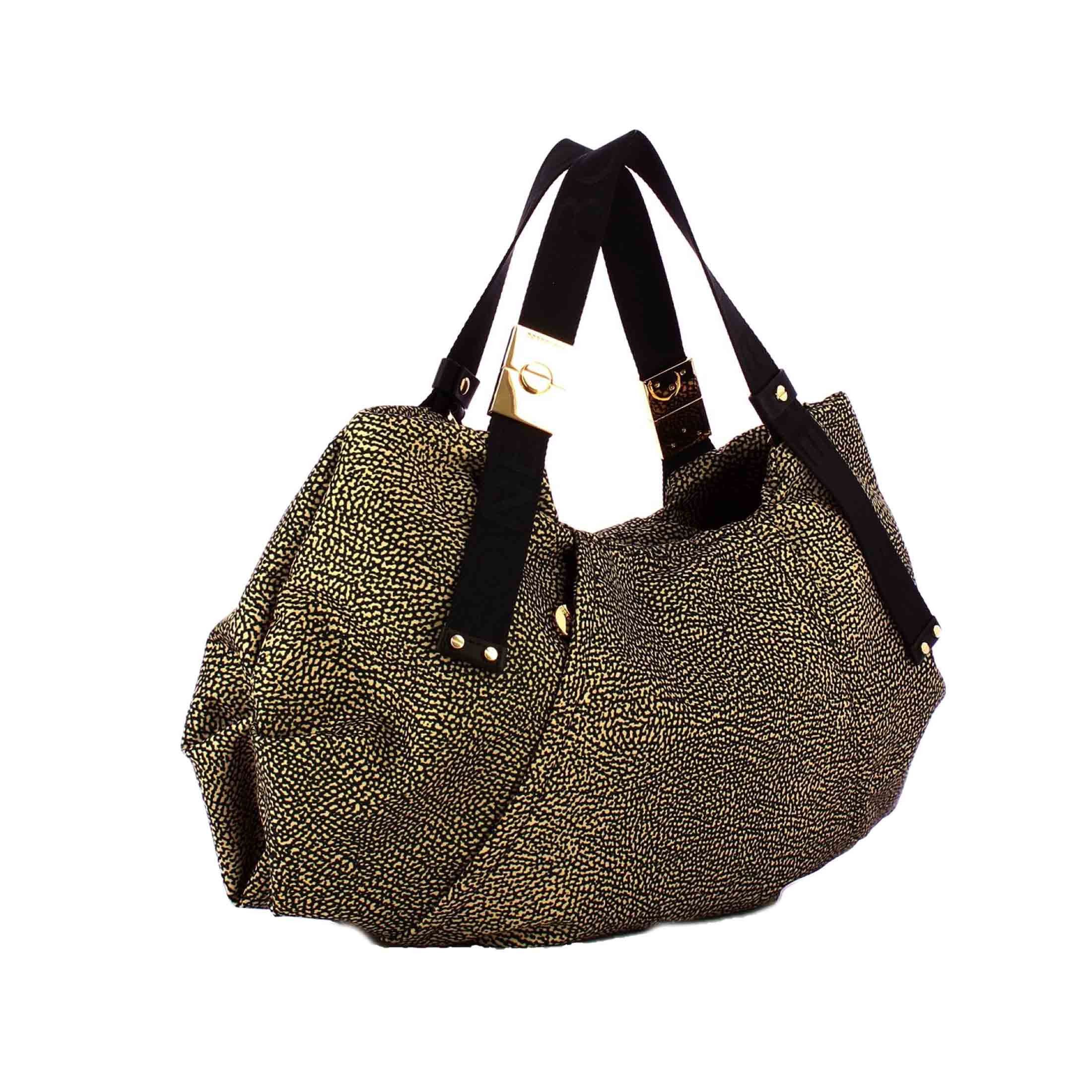 Borbonese bauletto medium in nylon op riciclato e pelle da donna