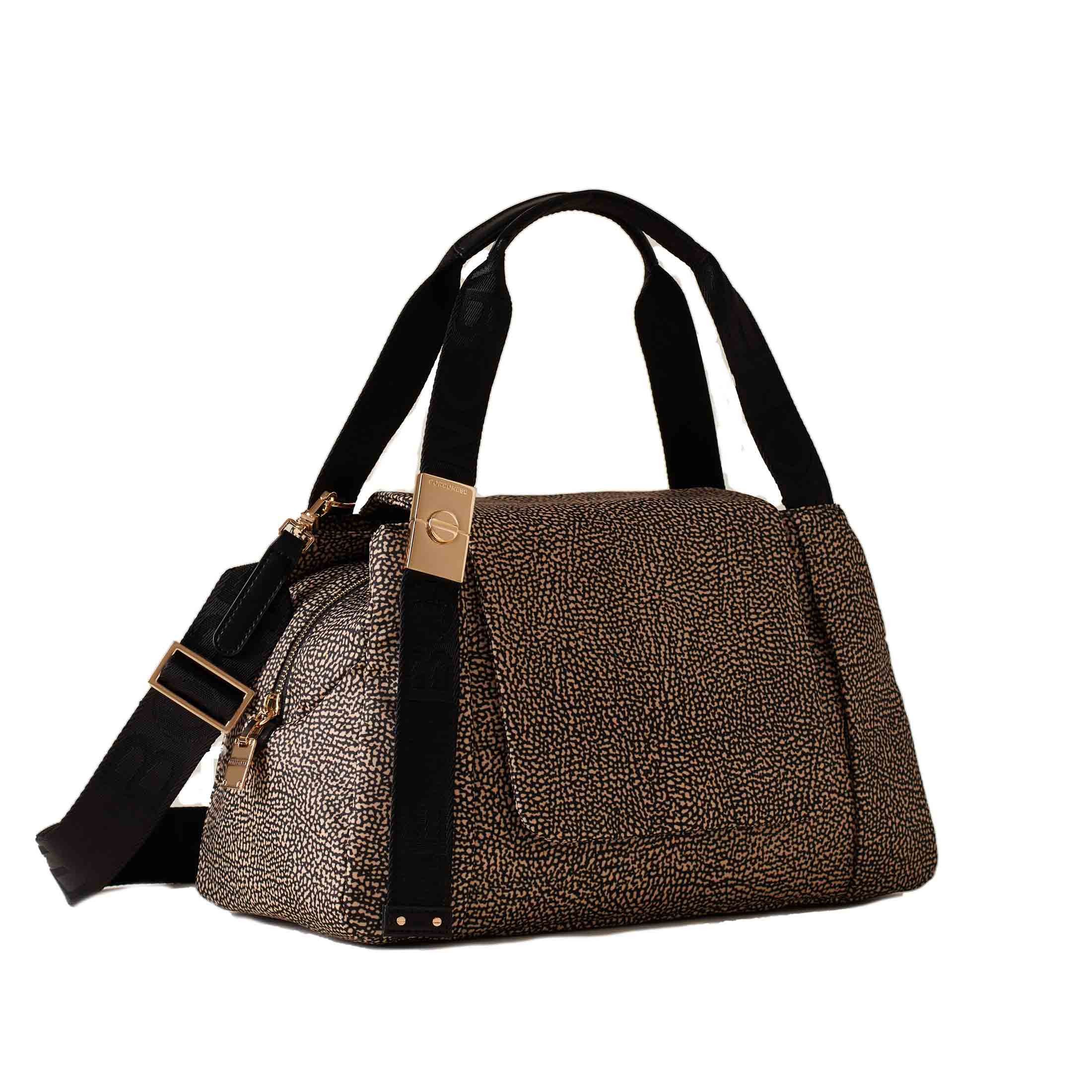 Borbonese bauletto medium in nylon op riciclato e pelle da donna